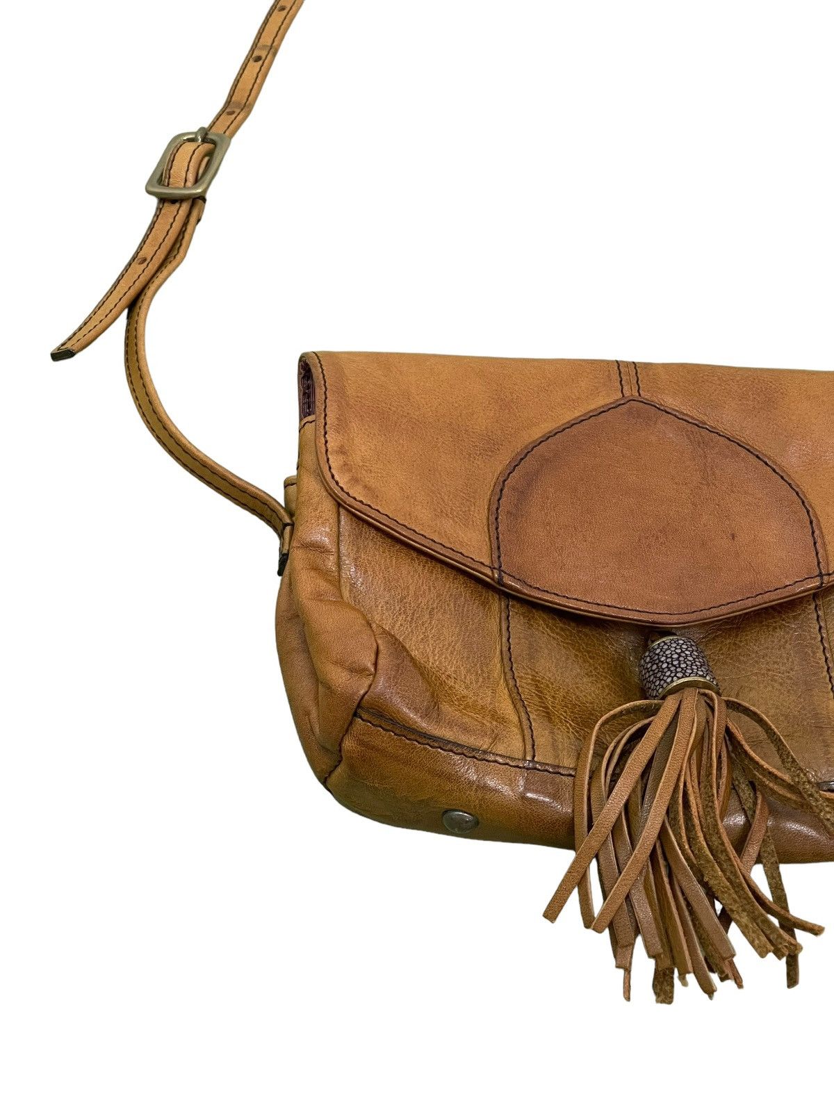 Leather Full Leather Vtg Moohip Sling Bag Cross Body 2🟩 Size ONE SIZE - 7 Thumbnail