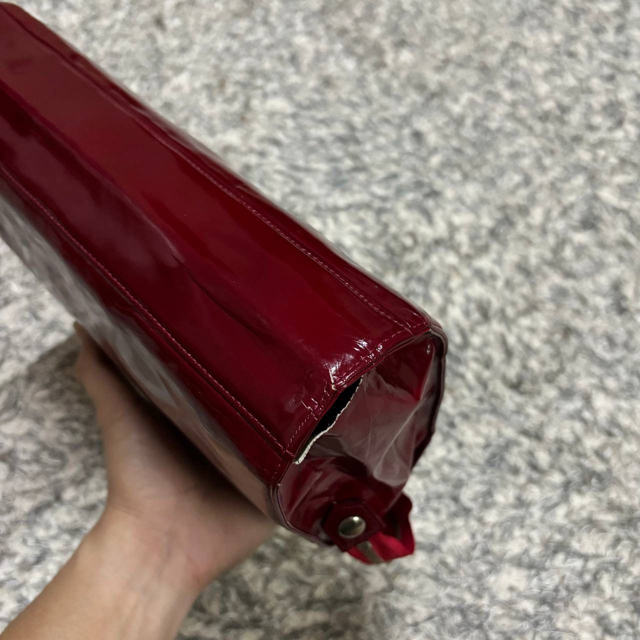 Thierry Mugler Vintage Thierry Mugler Burgundy Patent Leather Clutch Bag Size ONE SIZE - 12 Thumbnail
