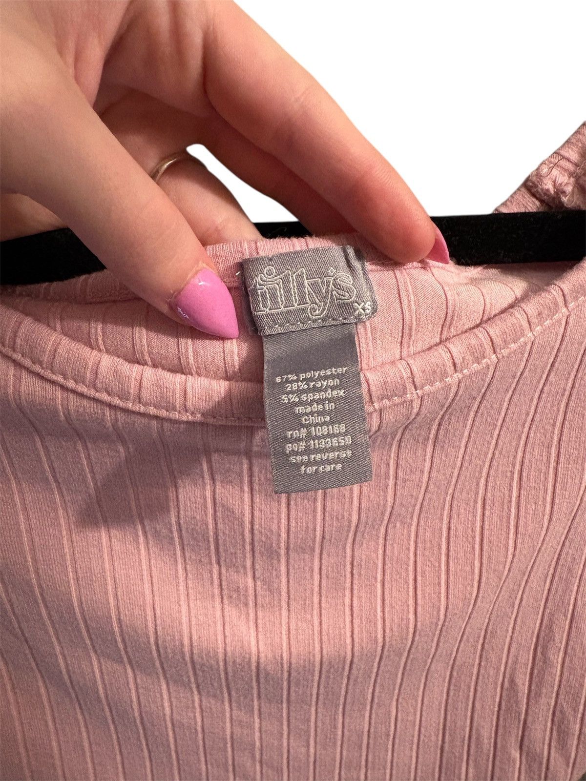 Tillys Tilly’s Pink ribbed crop top Size XS / US 0-2 / IT 36-38 - 3 Thumbnail