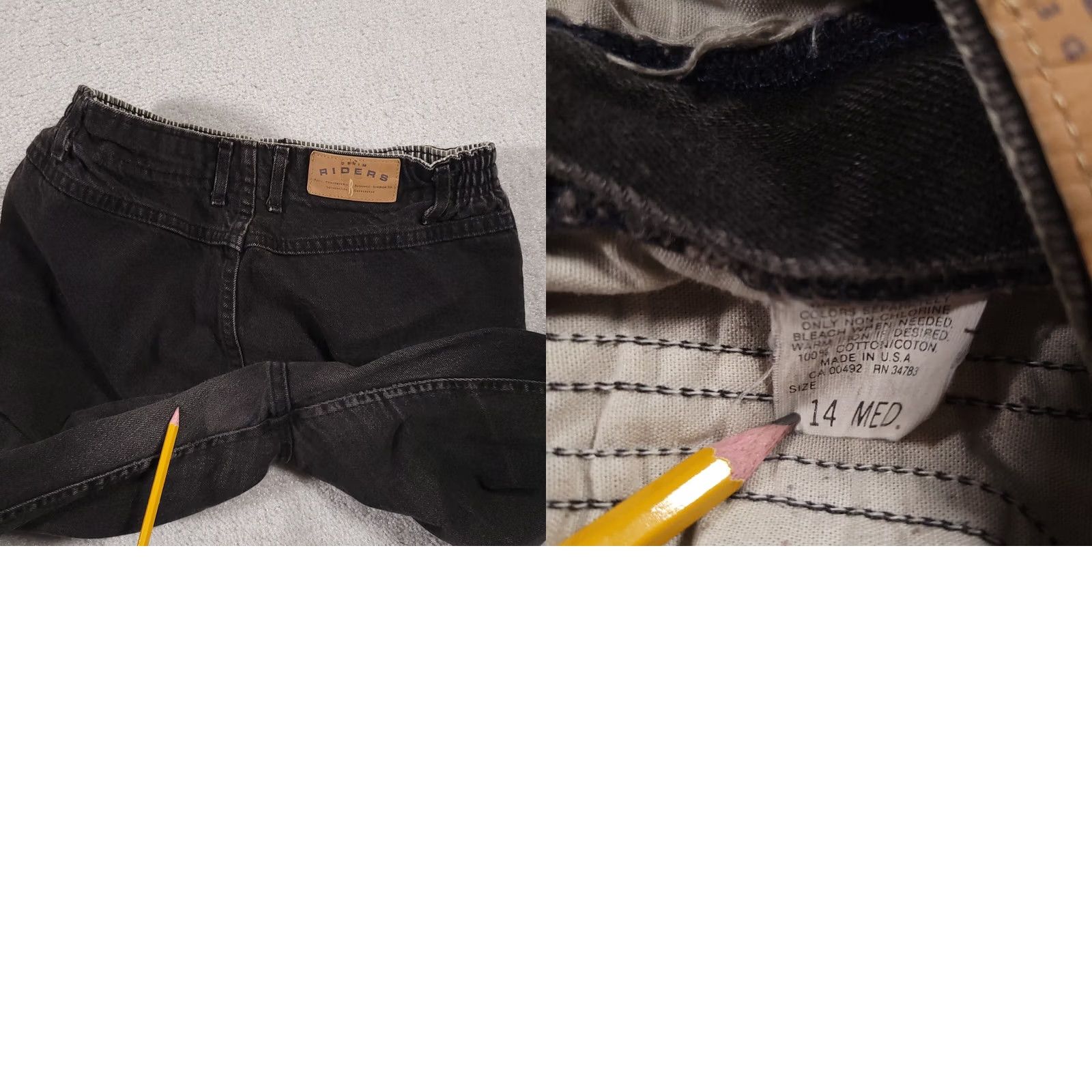 Lee VINTAGE Lee Riders Jeans Women's 14 Med Classic Fit Black Denim Tapered Leg USA Size 36" / US 14 / IT 50 - 10 Thumbnail