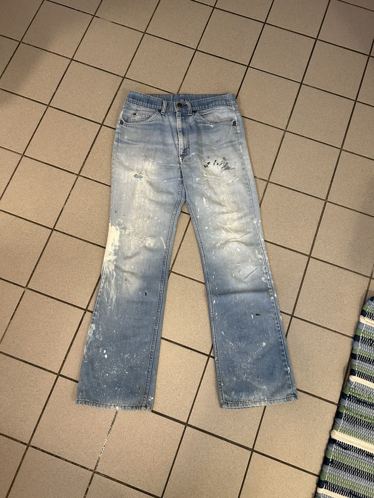 Levi's Vintage Clothing Orange Tab Flared Distressed Levi Jeans Size US 30 / EU 46 - 1 Thumbnail