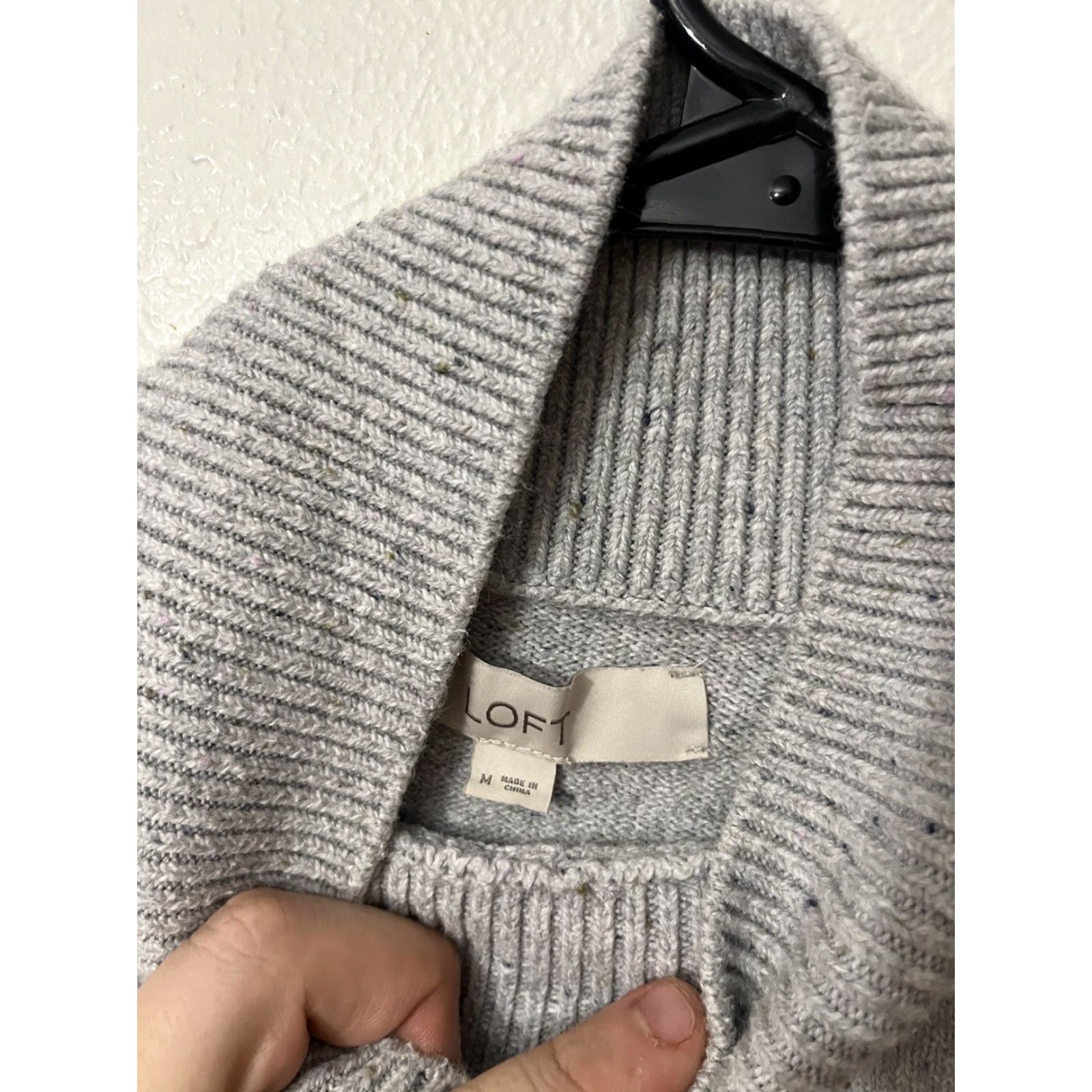 Loft LOFT Sweater Women Gray Turtleneck Cotton Blend Pullover Size M Fall/Winter Womens Size M / US 6-8 / IT 42-44 - 2 Thumbnail