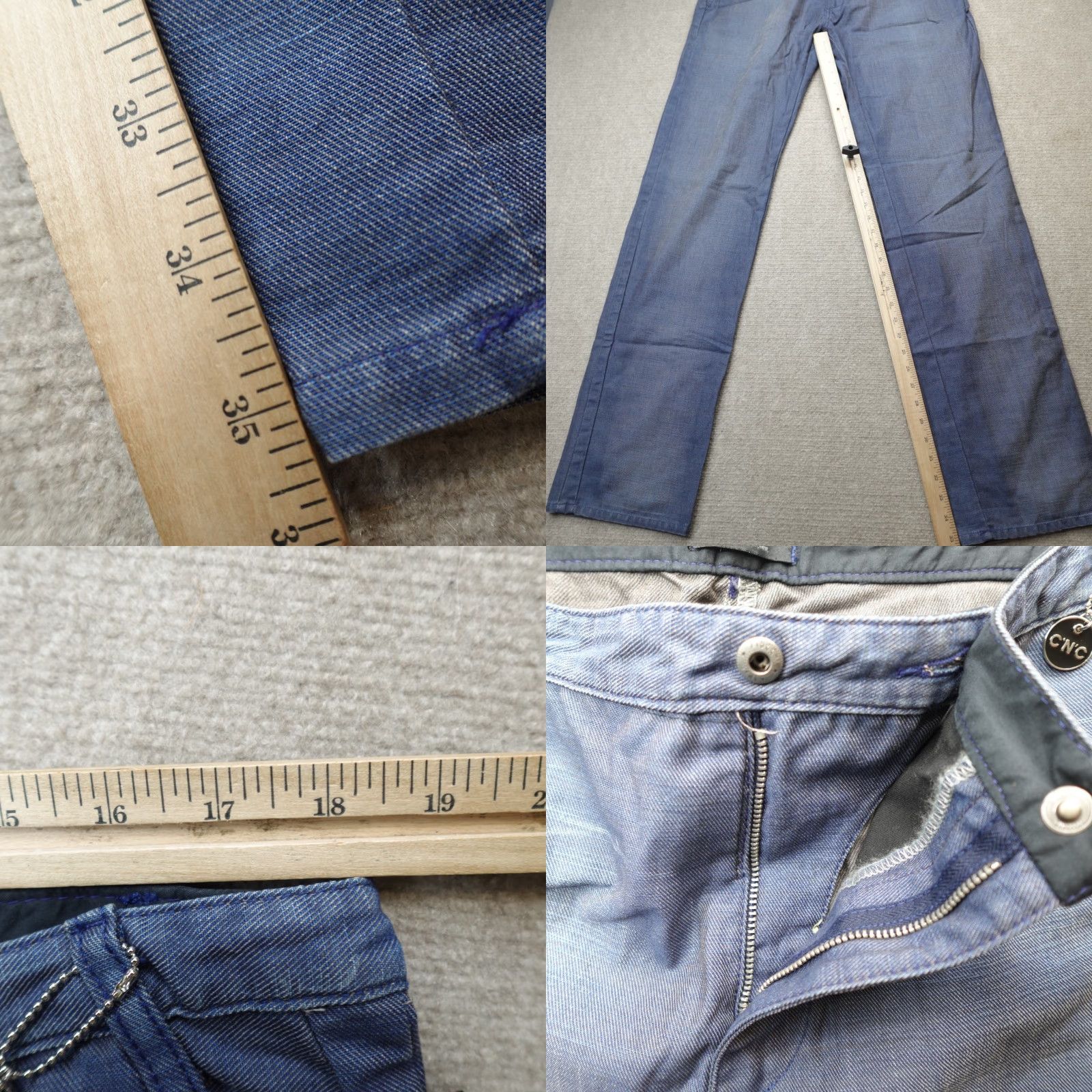 Costume National Costume National Mens Pants 38x35 Blue Denim Chambray Chino Flat Front Straight Leg Cotton Made in Italy Size US 38 / EU 54 - 8 Thumbnail