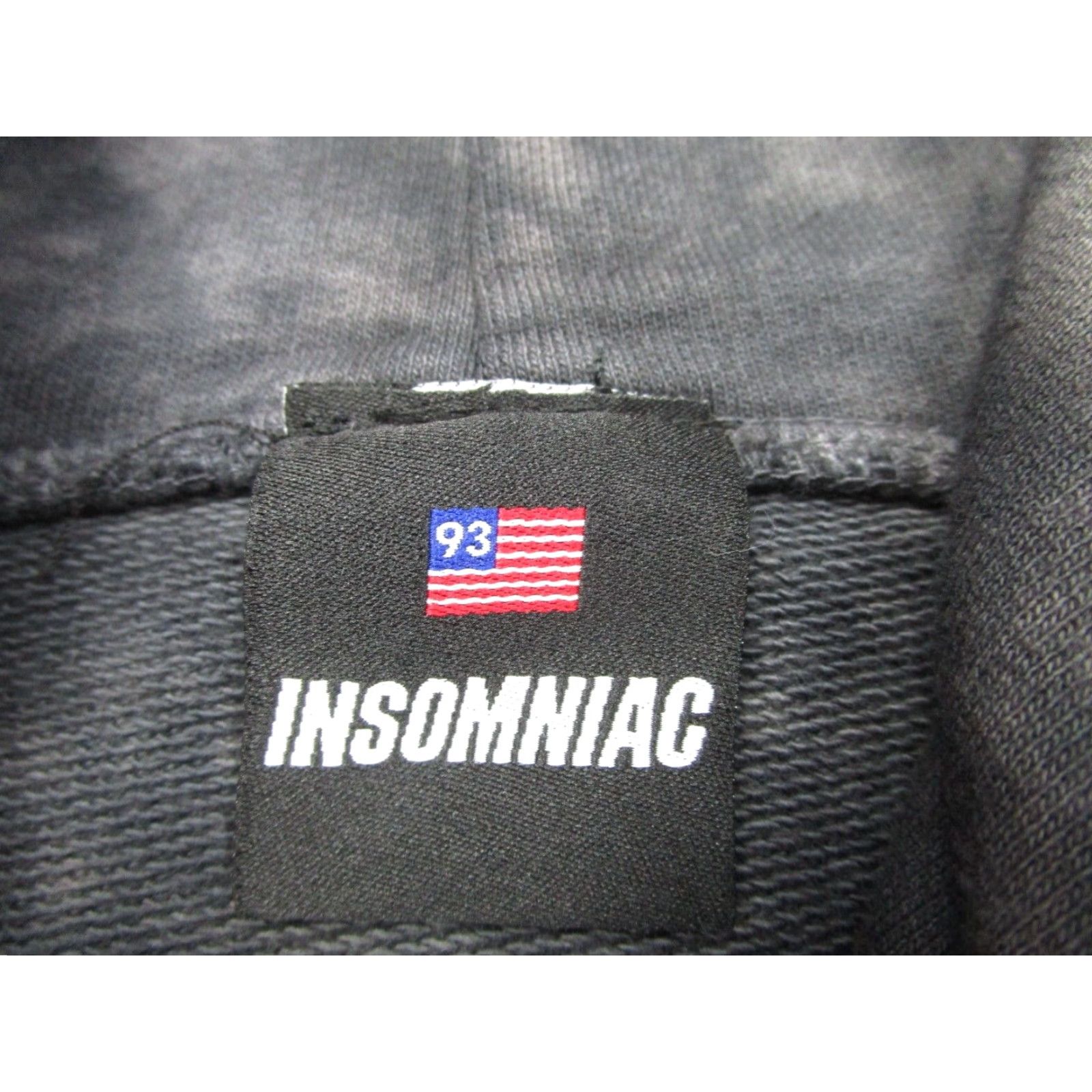 Vintage VINTAGE INSOMNIAC Hoodie Shirt Mens L Graphic Print Hooded Pockets Gray 90s Concert Raver Size US L / EU 52-54 / 3 - 6 Thumbnail