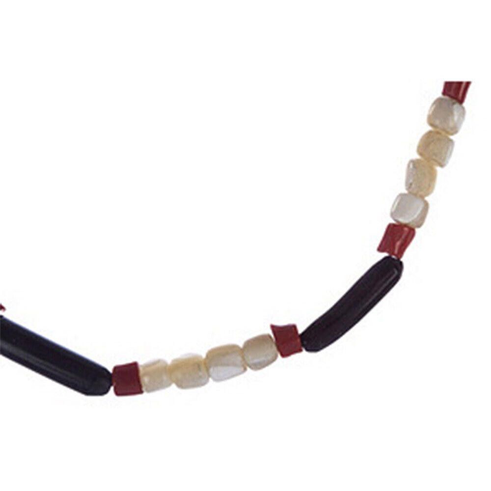 Designer Black Coral Mother of Pearl Shell and Red Beaded Necklace Size ONE SIZE - 2 Thumbnail