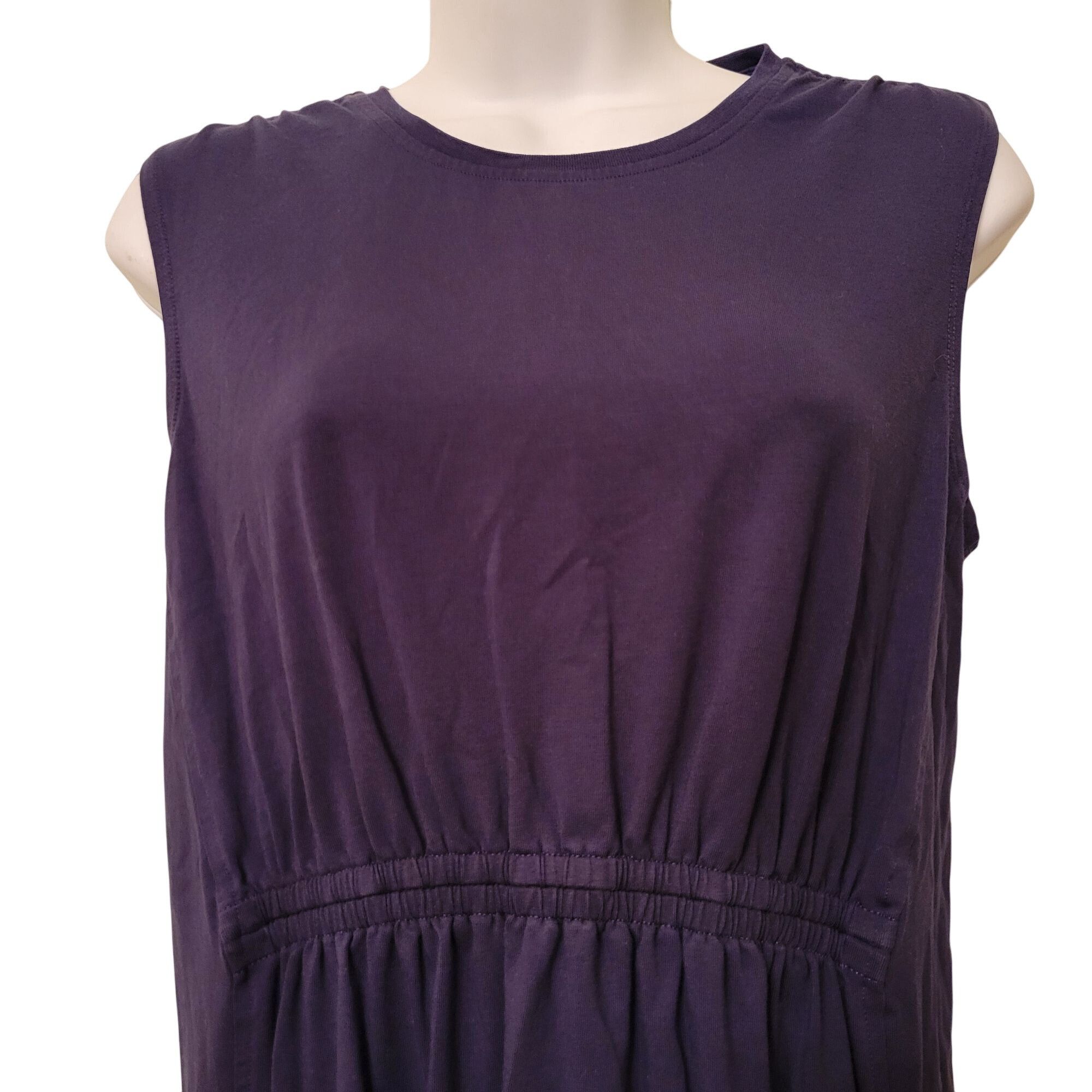 Athleta Athleta Navy Blue Sleeveless Elastic Waist Casual Dress XS D Size XS / US 0-2 / IT 36-38 - 3 Thumbnail