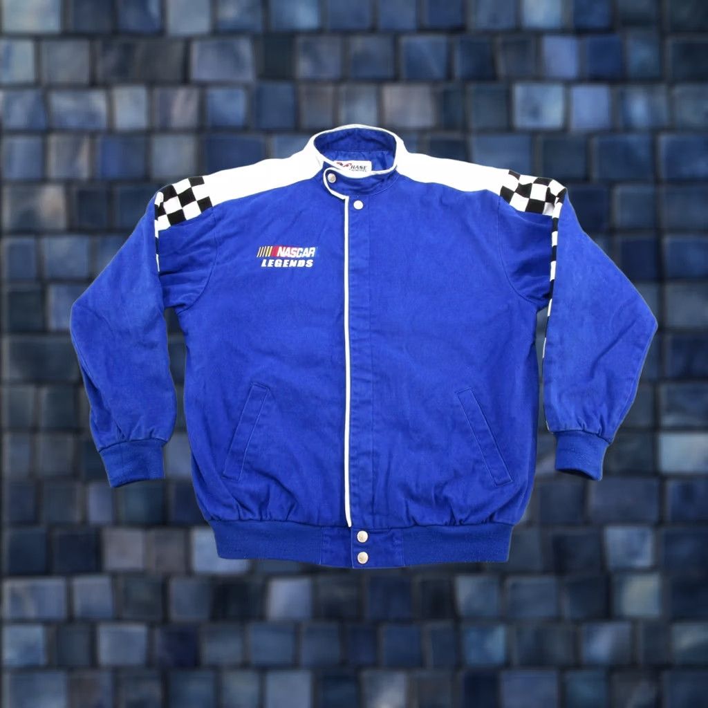 Chase Authentics VINTAGE NASCAR Racing Jacket Legends Chase Authentics Signatures Size L Blue Bomber Jacket with Pockets Size US L / EU 52-54 / 3 - 1 Thumbnail