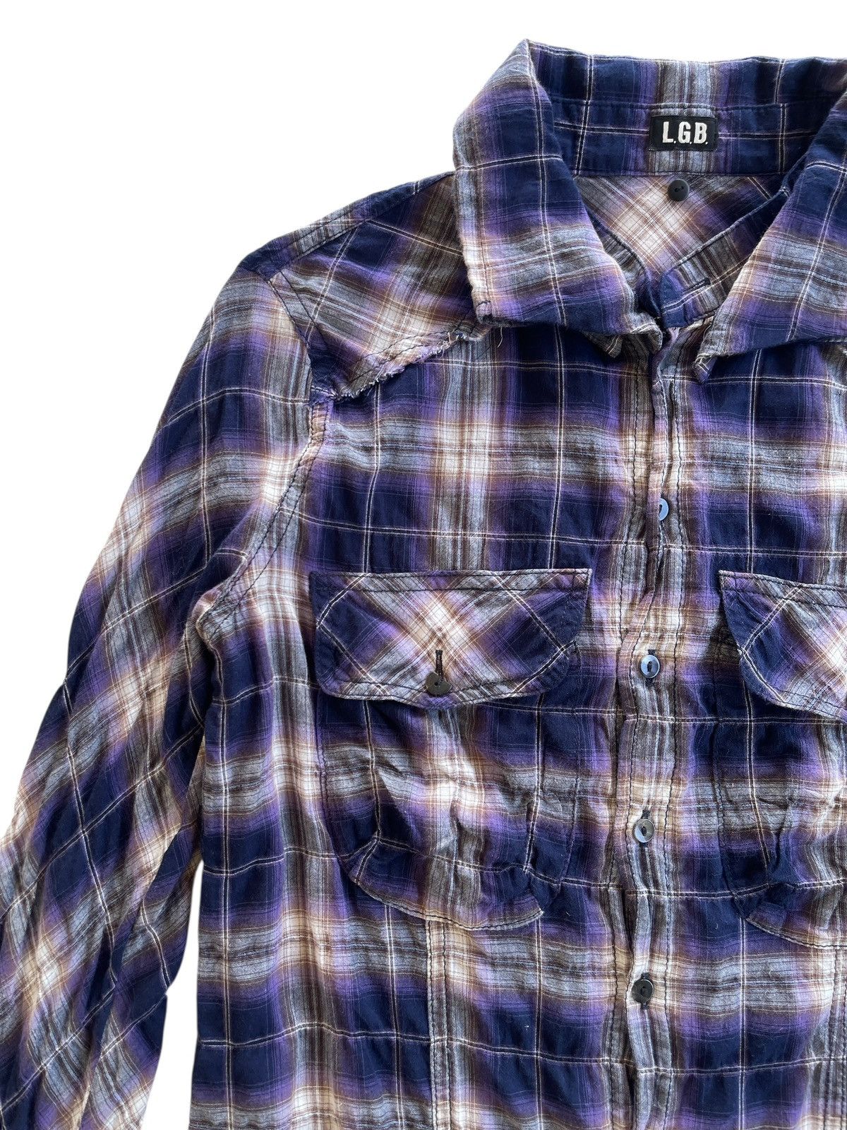Le Grande Bleu (L.G.B.) Le Grande Bleu Rockabilly Shadow Fringes Flannel Shirt Size US S / EU 44-46 / 1 - 6 Thumbnail