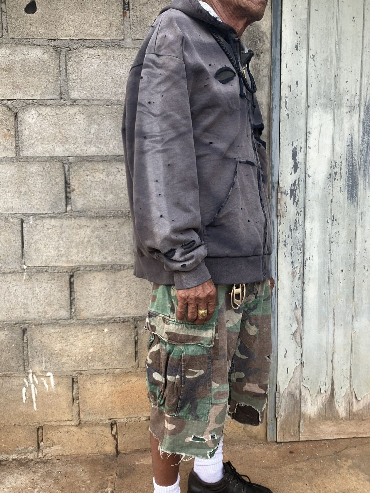 Dickies × StraightFaded Hoodie zip & faded destroyed. Size US XL / EU 56 / 4 - 12 Thumbnail