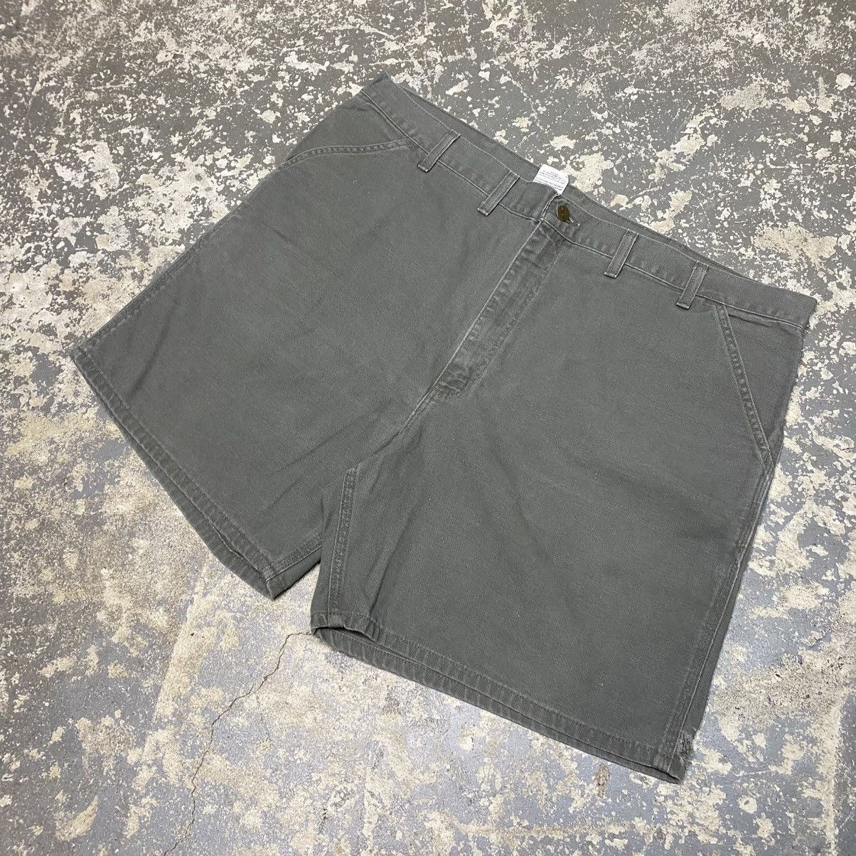 Carhartt × Vintage Vintage Carhartt B30SAG Carpenter Jort Shorts B30 Sage Green Size US 44 / EU 60 - 5 Thumbnail