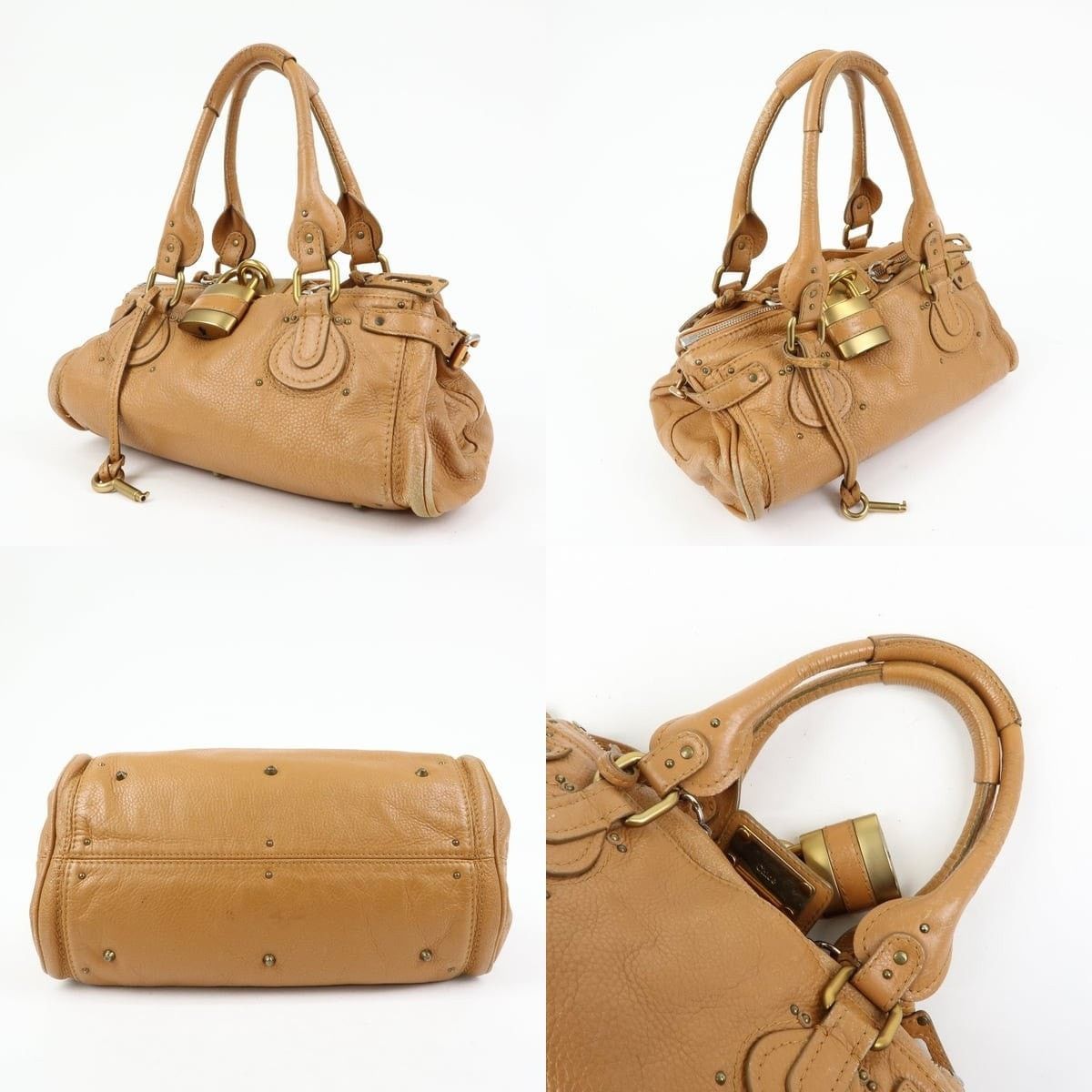 Chloe Chloe Paddington Medium Leather Shoulder Bag Tan Size ONE SIZE - 3 Thumbnail