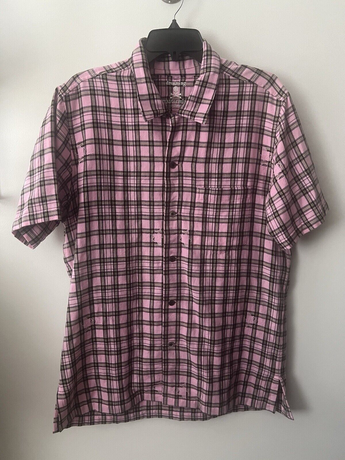 Mastermind Japan Dreaming Skull Short Sleeve Shirt Plaid Shirt Pink Size US L / EU 52-54 / 3 - 1 Thumbnail