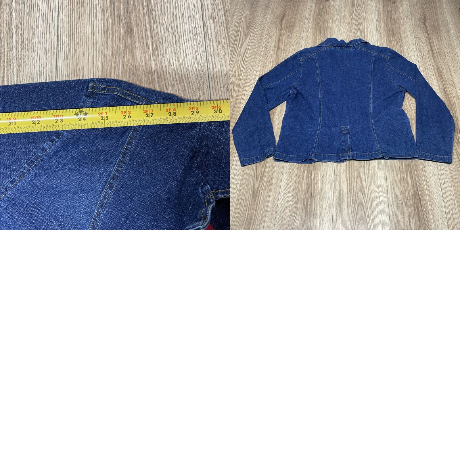 Bill Blass VINTAGE Bill Blass Women's Blazer Large Blue Denim Cotton Stretch Jacket Women Size L / US 10 / IT 46 - 8 Thumbnail