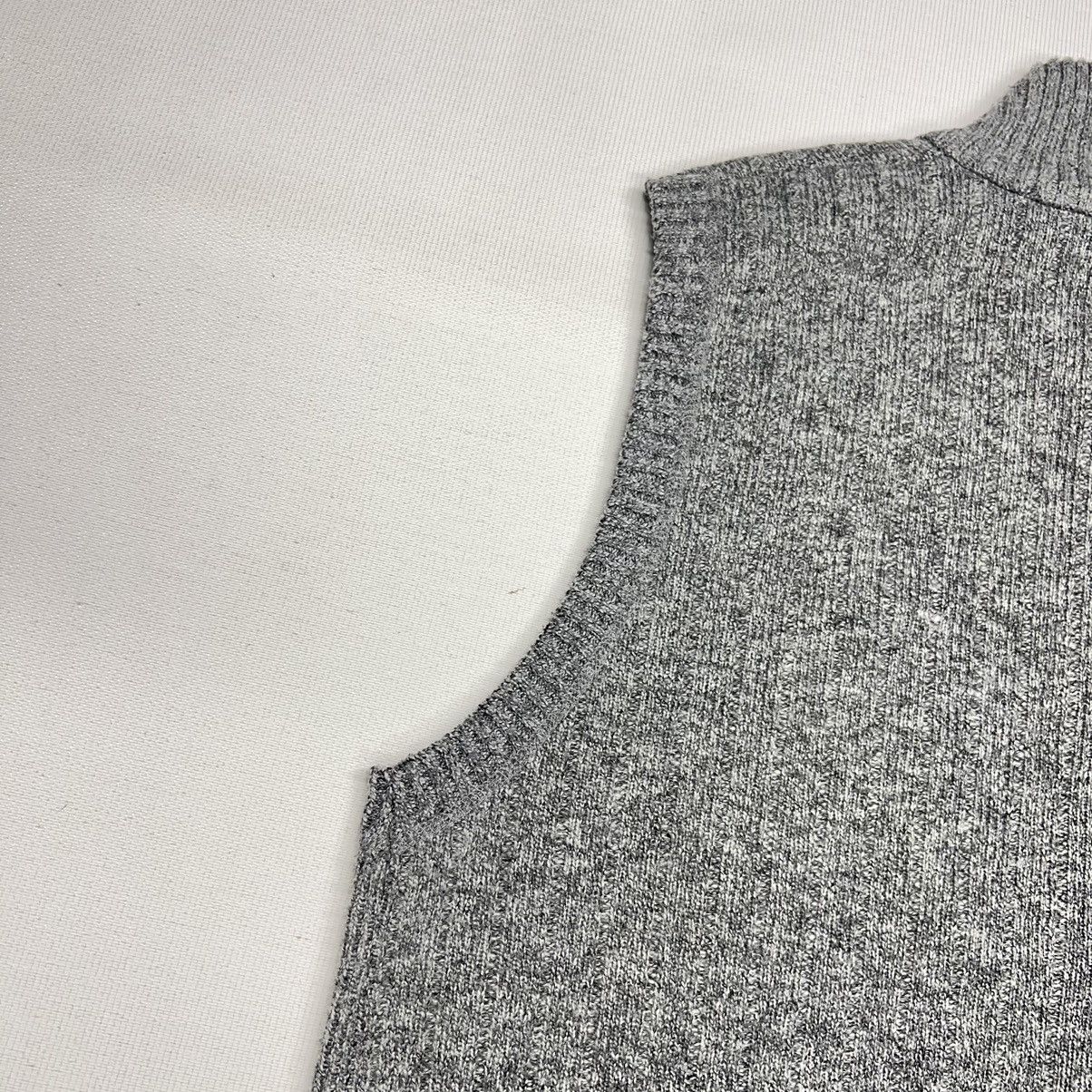 Other VTG US Icon Sweater Vest Grey Cable Knit Full Zip Patch Y2K Size US L / EU 52-54 / 3 - 14 Thumbnail