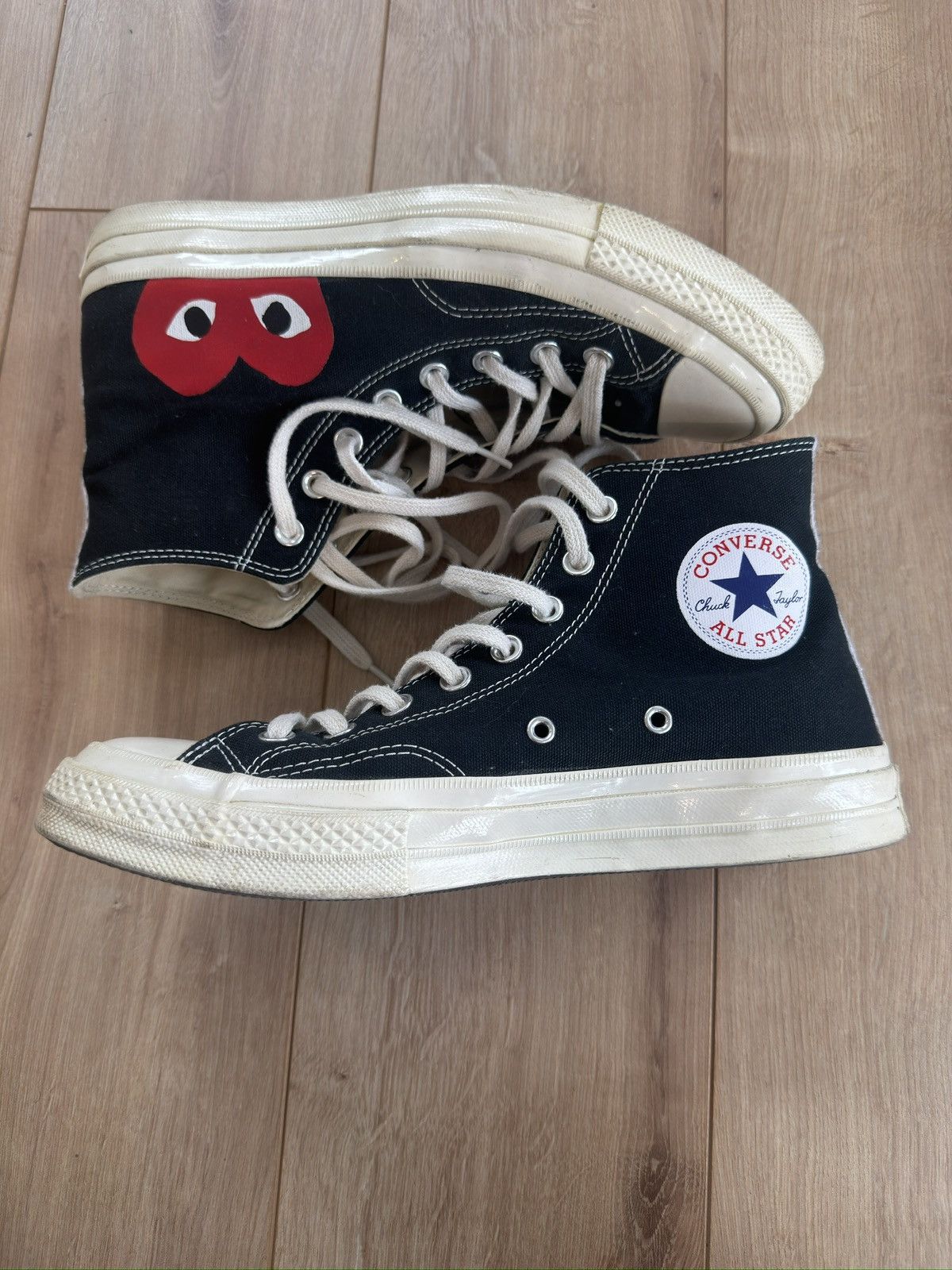 Comme des Garcons PLAY × Converse Converse x Comme Des Garçons Play High Top Sneakers Size US 8 / EU 41 - 2 Thumbnail