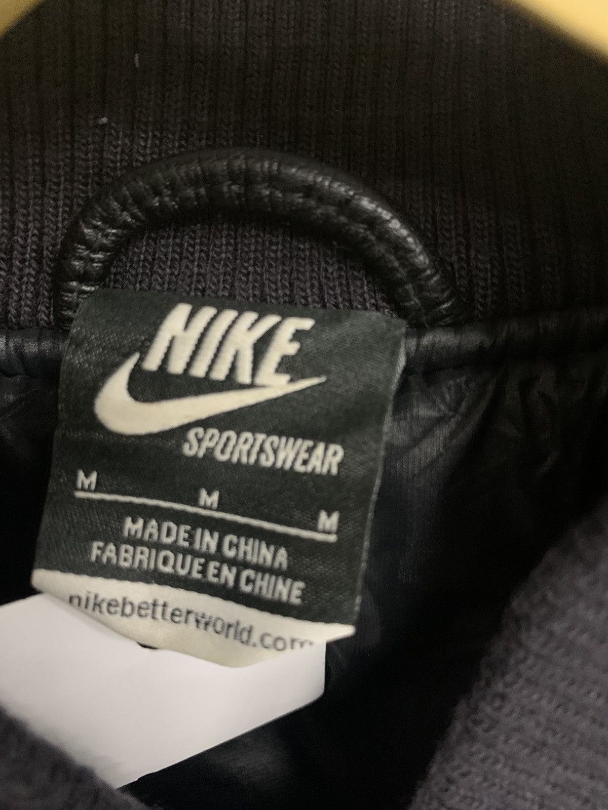 Nike SOLD🐍 Nike NSW Destroyer Leather Wool Varsity Bomber Jacket Size US M / EU 48-50 / 2 - 6 Thumbnail