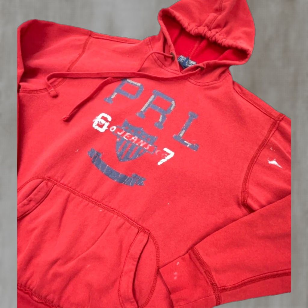 Ralph Lauren VINTAGE Polo Ralph Lauren Hoodie Men M Red Sweatshirt PRL Y2K Faded Hoodie Pullover Logo Embroidered Size US M / EU 48-50 / 2 - 1 Thumbnail