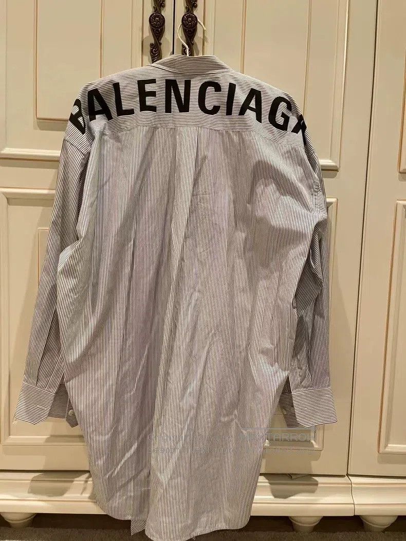 Balenciaga Balenciaga Striped Ribbon Tie Loose Ladies Shirt Size XXS / US 00 / IT 34 - 1 Thumbnail
