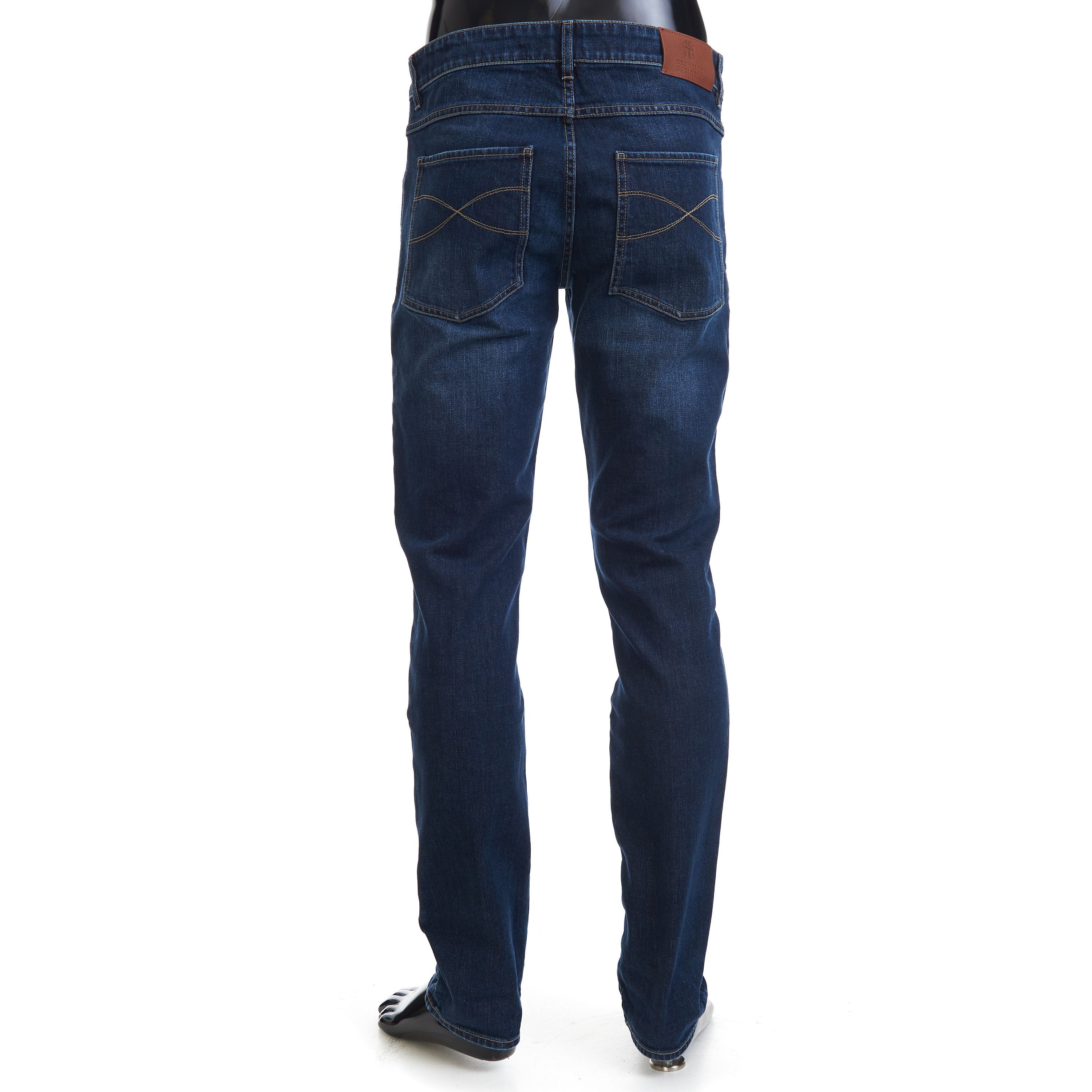 Brunello Cucinelli Slim Fit Five Pocket Jeans Trousers In Dark Blue Denim Size US 40 / EU 56 - 5 Thumbnail