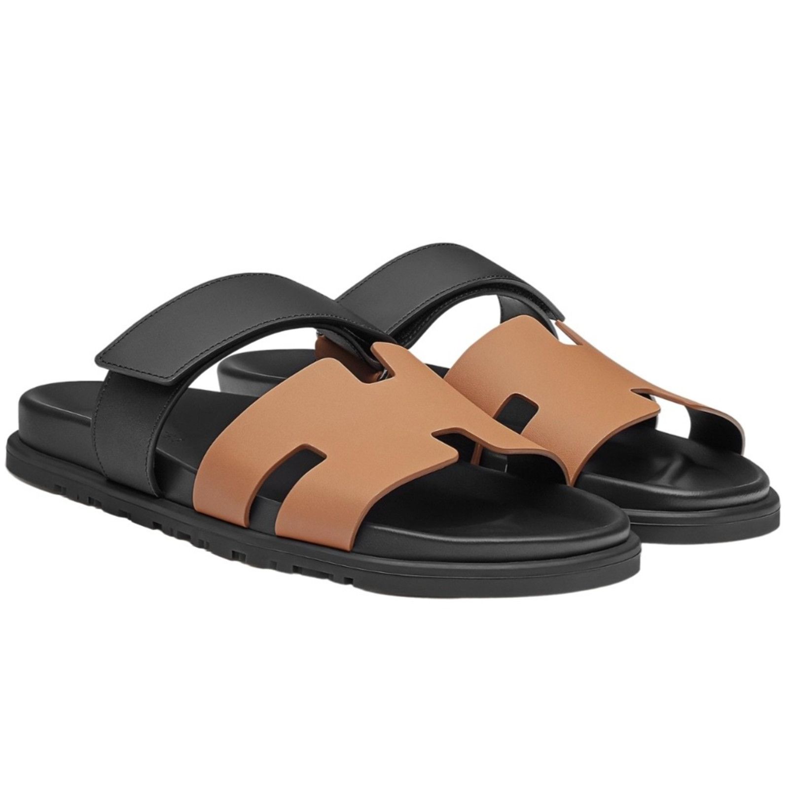 Hermes Hermes Chypre Sandal Mens Safari Leather Slide Flat 45 12 Size US 12 / EU 45 - 1 Thumbnail