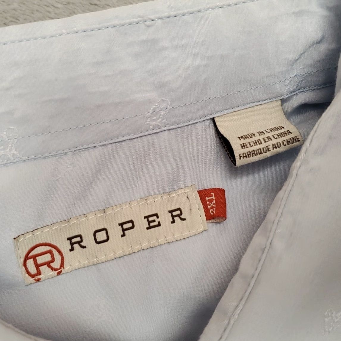 Roper Roper Shirt Mens XXL Blue Geometric Horse Head Pearl Snap Western Cowboy Casual Shirt Size US XXL / EU 58 / 5 - 6 Thumbnail