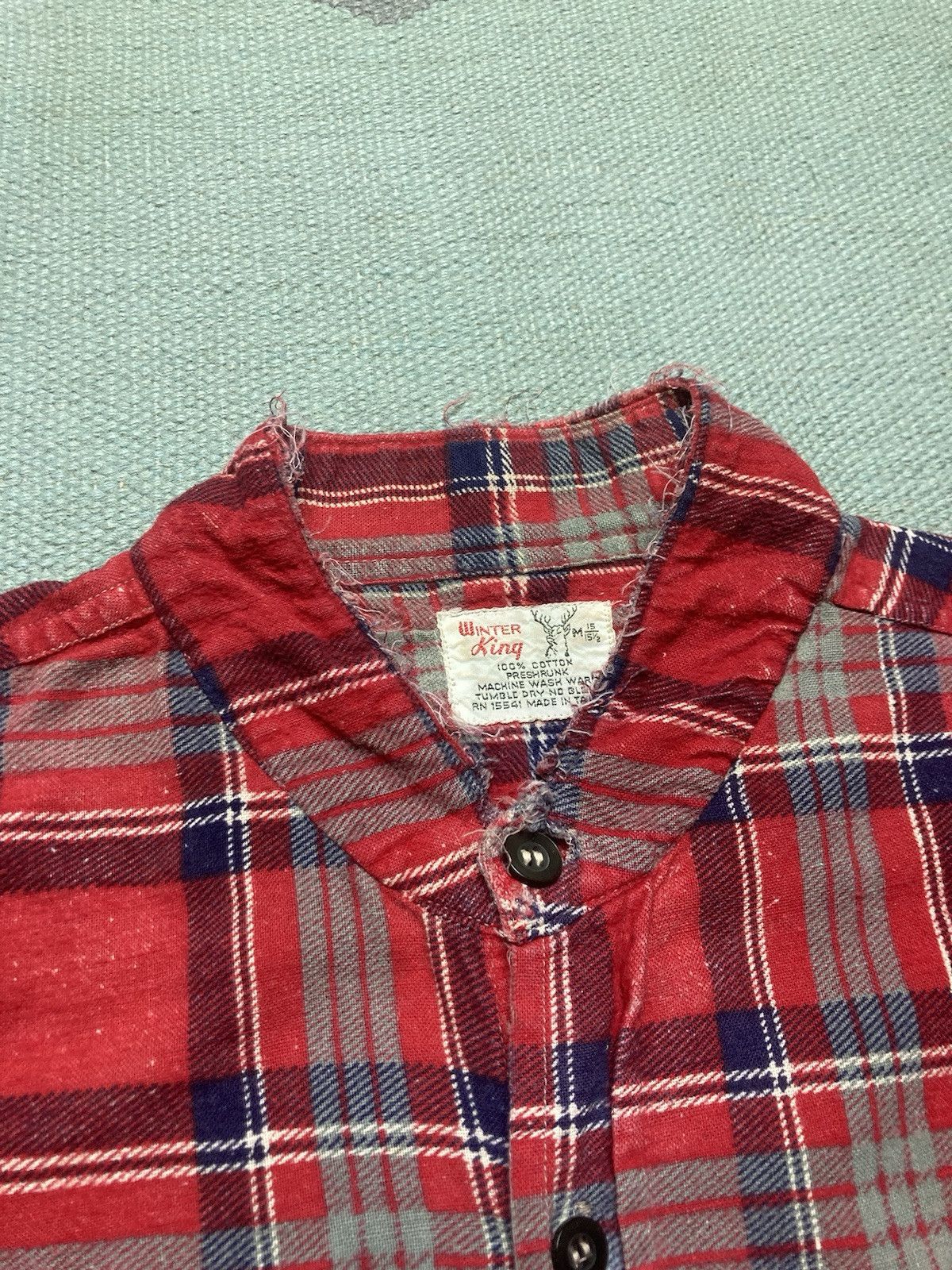 Vintage 60s winter king flannel shirt chopped farm brushed cotton M Size US M / EU 48-50 / 2 - 4 Thumbnail
