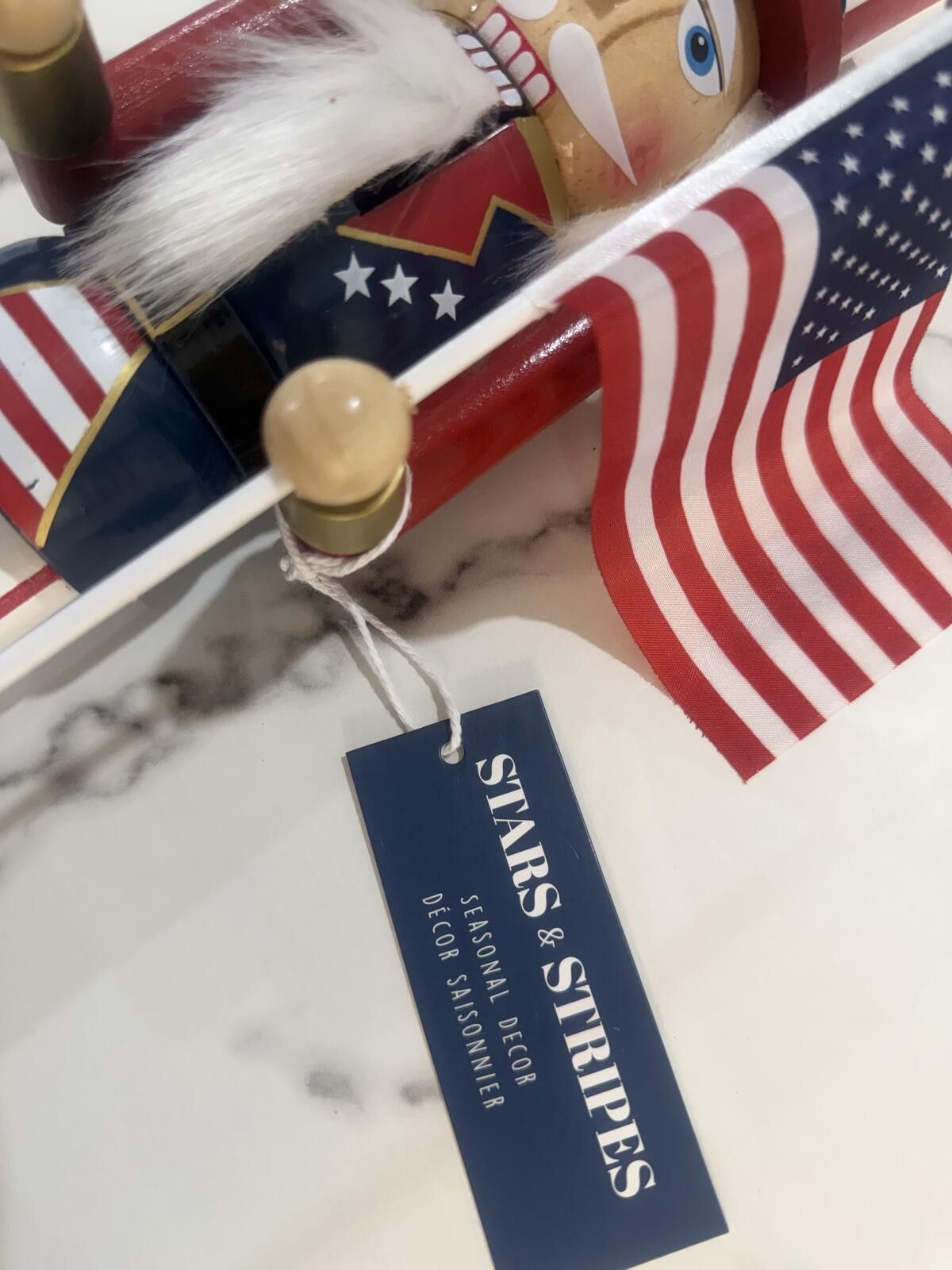 Franklin & Marshall Patriotic Nutcracker Uncle Sam Holding American Flag 1423 Size ONE SIZE - 8 Thumbnail