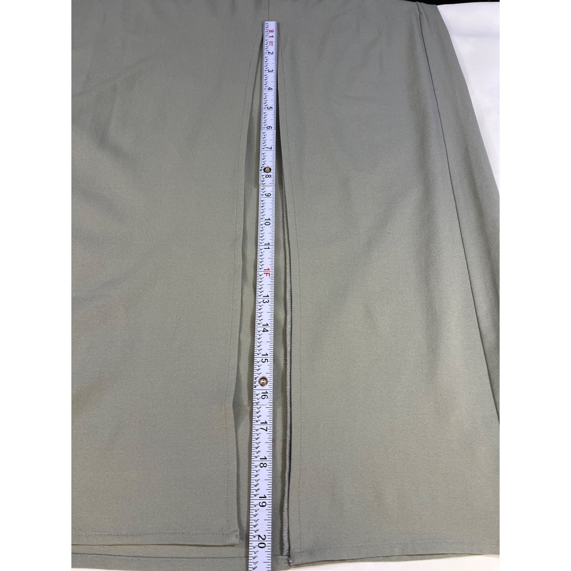 Other Abercrombie and Fitch womens sage green High-Waist Midi Skir Size 38" / US 16 / IT 52 - 7 Thumbnail