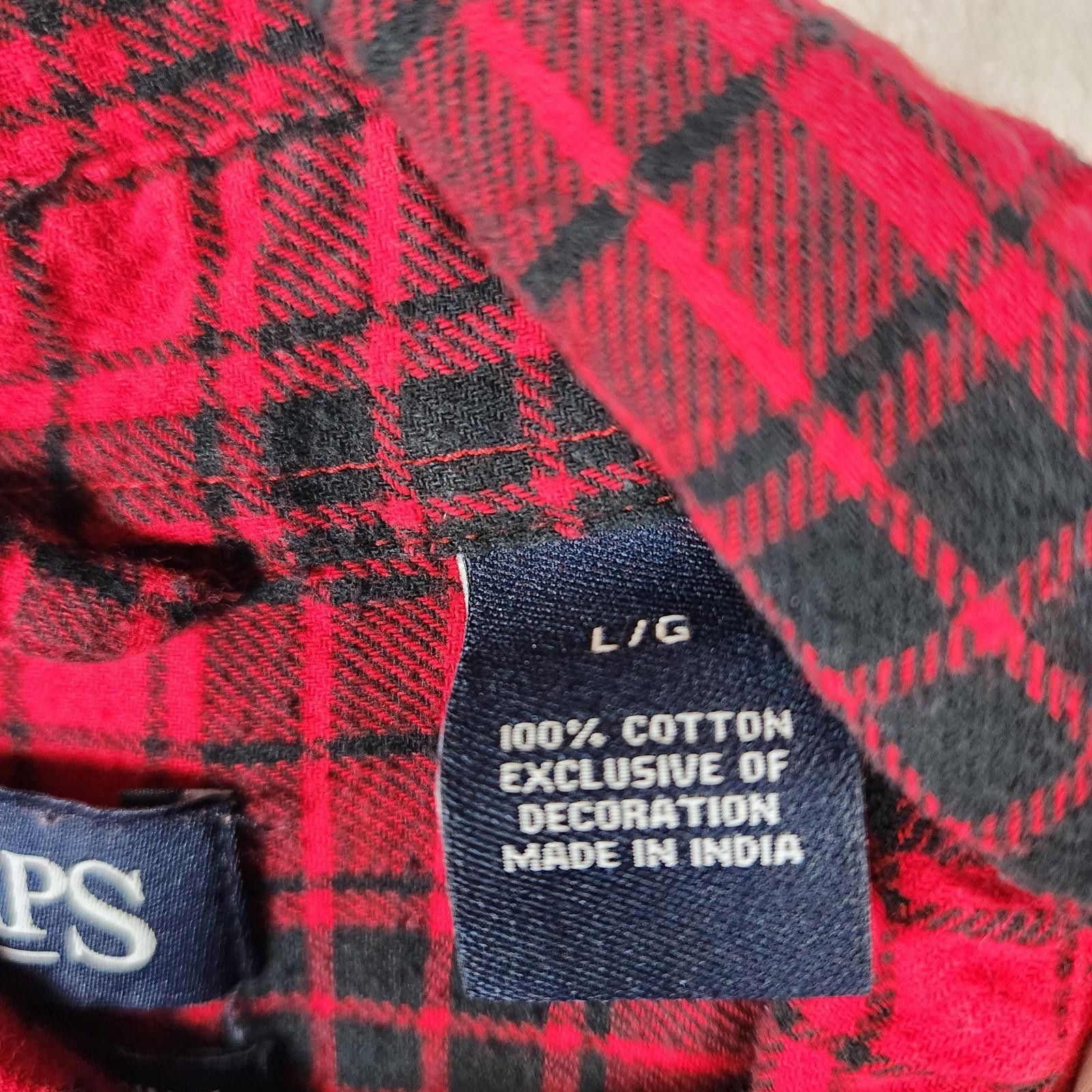 Chaps Chaps Red Plaid Brushed Flannel Size Large Cotton Size US L / EU 52-54 / 3 - 6 Thumbnail
