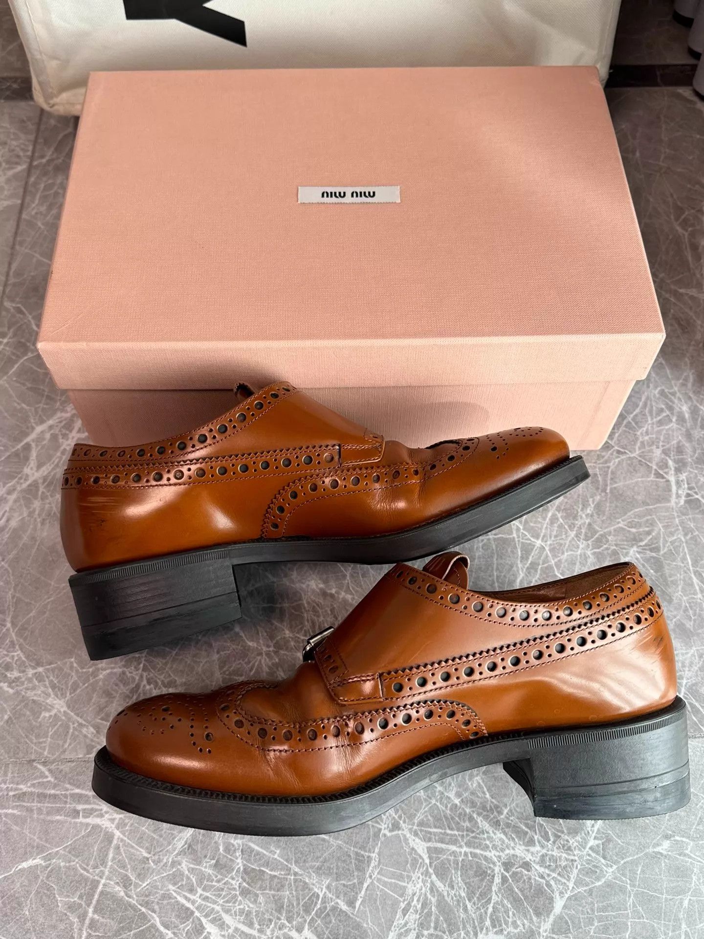 Miu Miu Miu Miu x Church's Double Buckle Loafer Tobacco Brown 36 Size US 5.5 / IT 35.5 - 7 Thumbnail