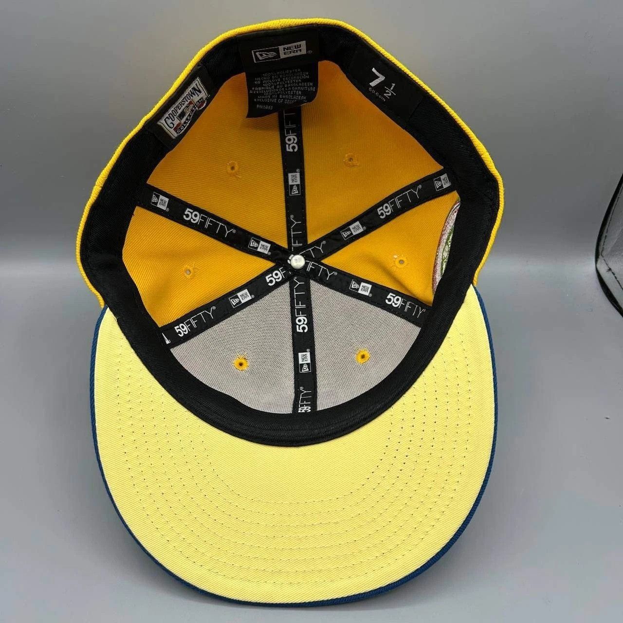 New Era San Francisco Giants Hat Men 7 1/2 Yellow Blue MLB Fitted Size ONE SIZE - 2 Thumbnail