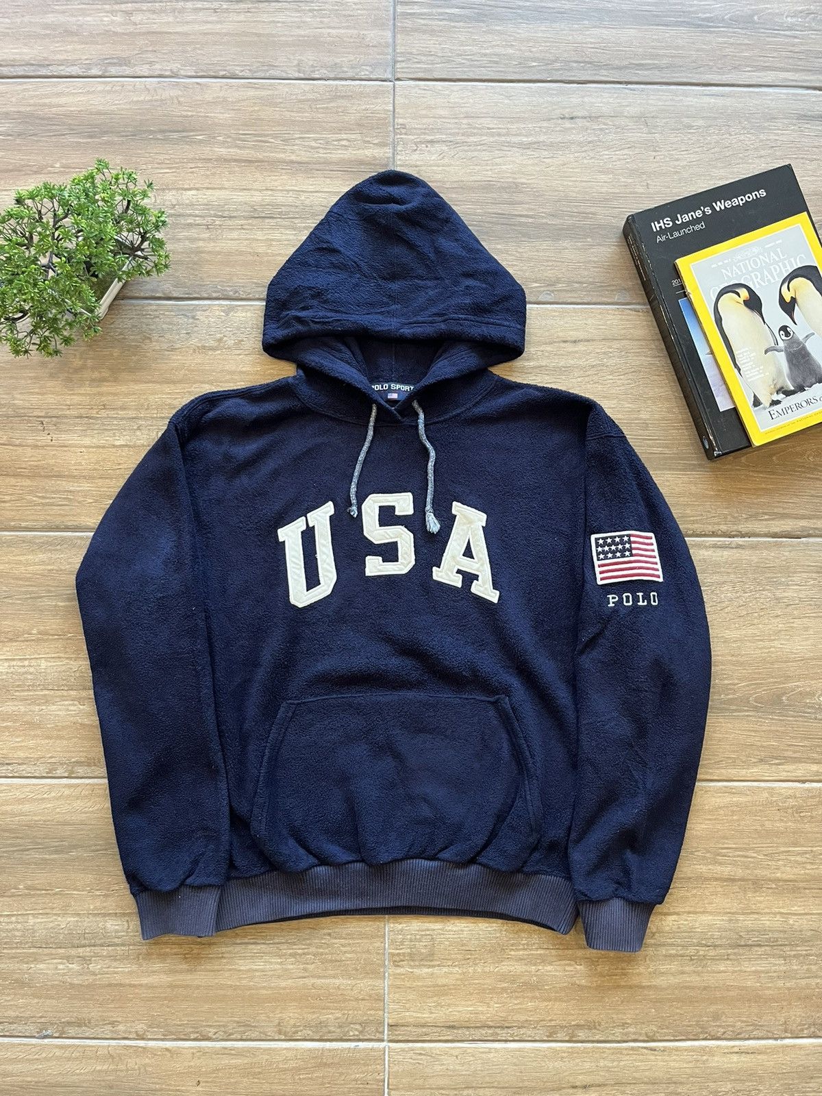 Polo Ralph Lauren × Vintage PoloRalphLauren USA Fleece Hoodie Size US L / EU 52-54 / 3 - 1 Thumbnail