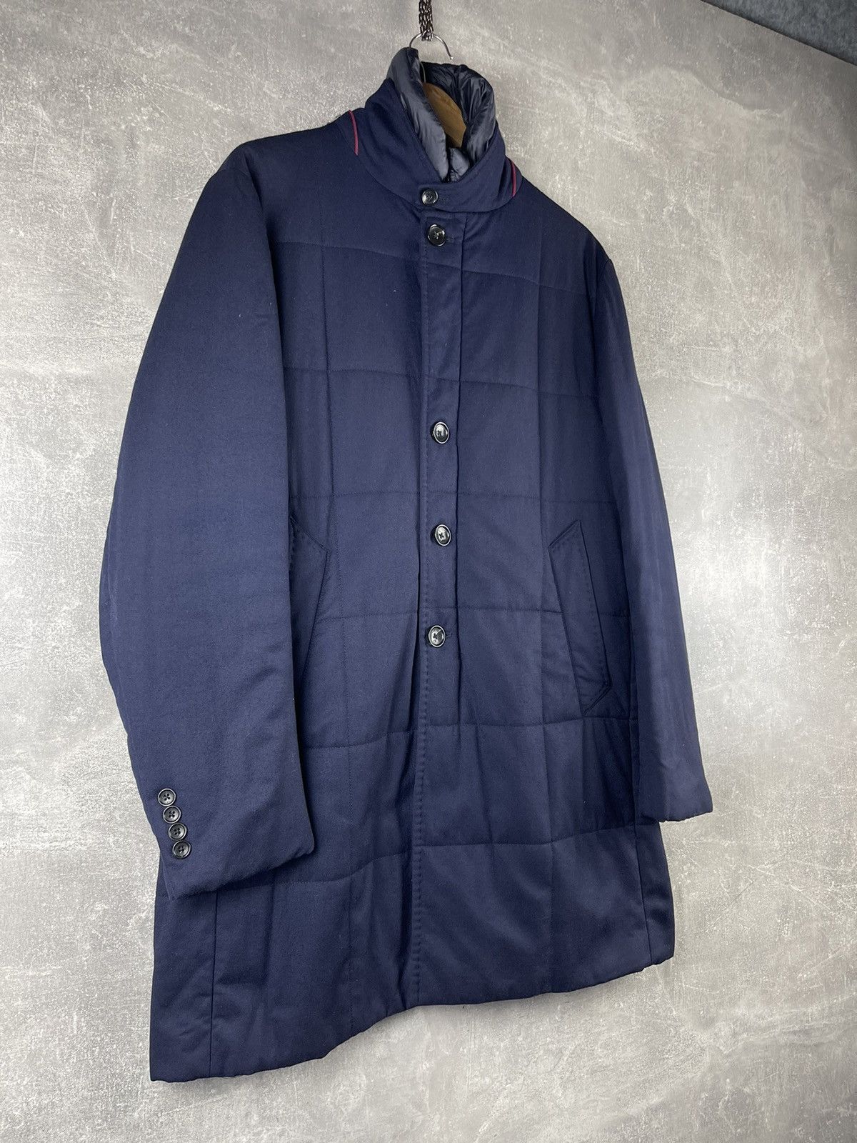 Montecore Montecore Luxury Navy Down Zip Button Quilted Coat Jacket Size US L / EU 52-54 / 3 - 3 Thumbnail