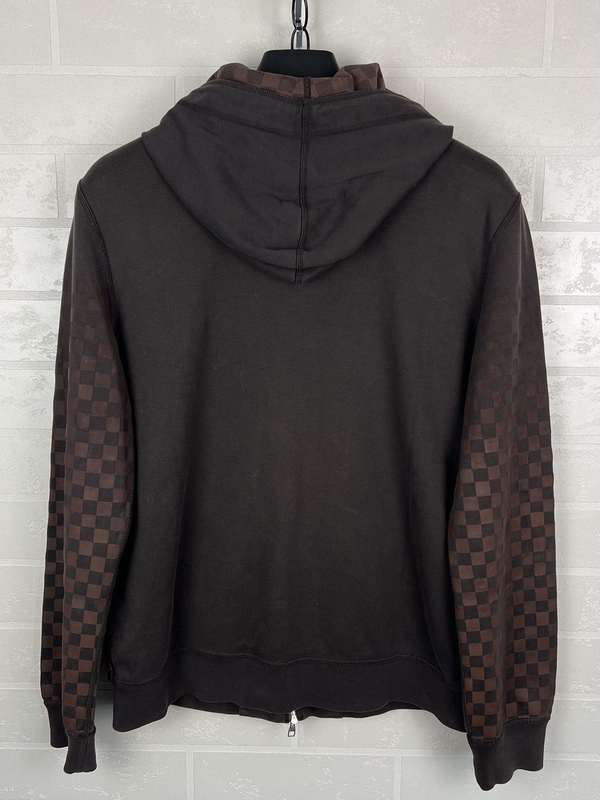 Louis Vuitton LOUIS VUITTON Zip Hoodie CUSTOM Damier Print LV Logo Brown Size US L / EU 52-54 / 3 - 8 Thumbnail