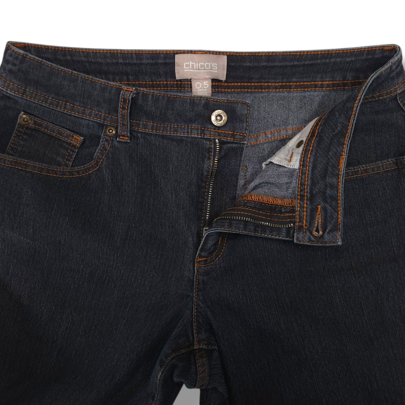Chicos EUC Chico's Straight Leg Ankle Jeans Sz 0.5 [5-6]x28 Indigo Size 29" - 4 Thumbnail