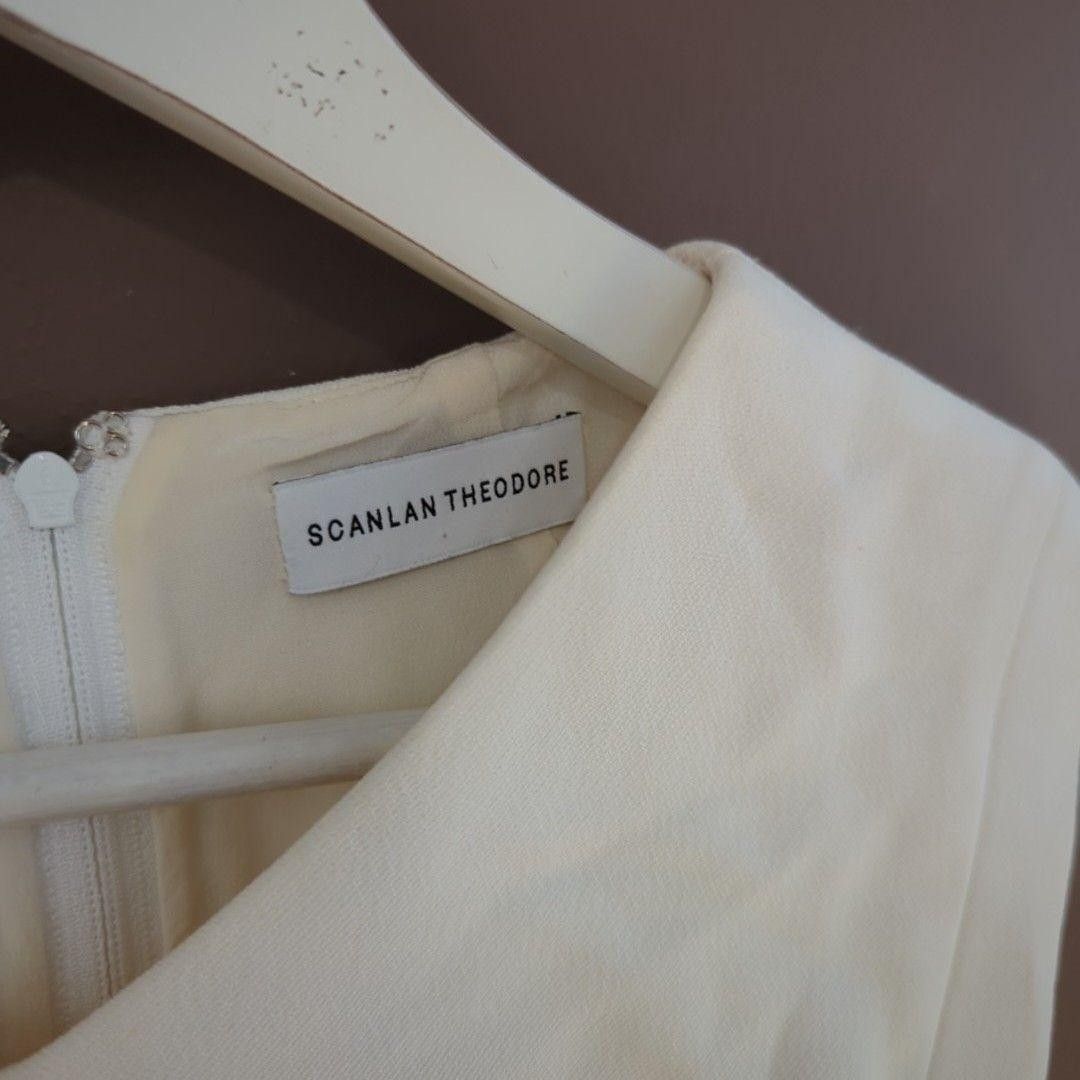 Scanlan Theodore Scanlan Theodore Blouse Womens 10 White V Neck Sleeveless Size S / US 4 / IT 40 - 5 Thumbnail