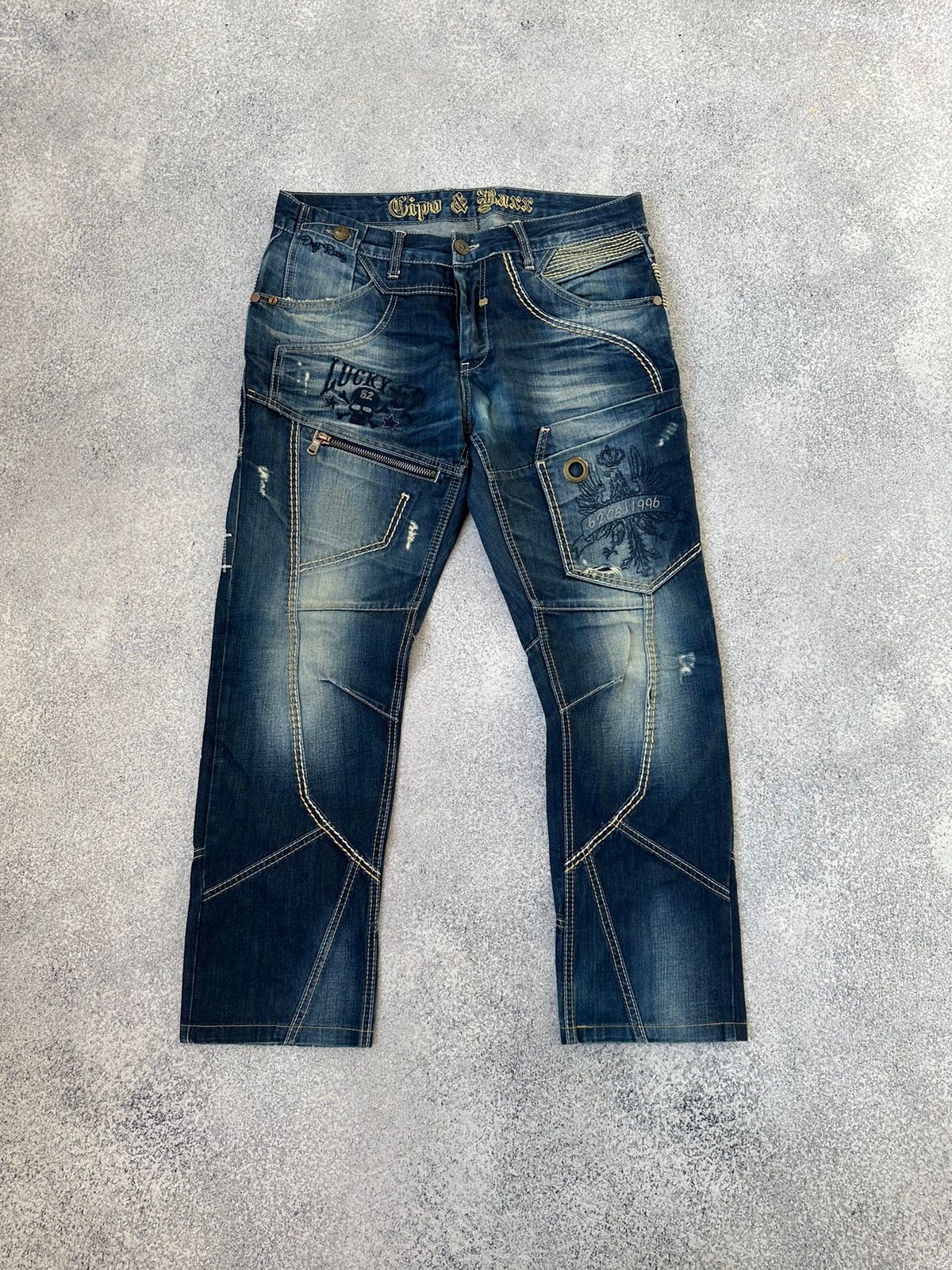 Pre-owned Archival Clothing X Vintage Cipo&baxx Japanese Archival Jeans In Blue