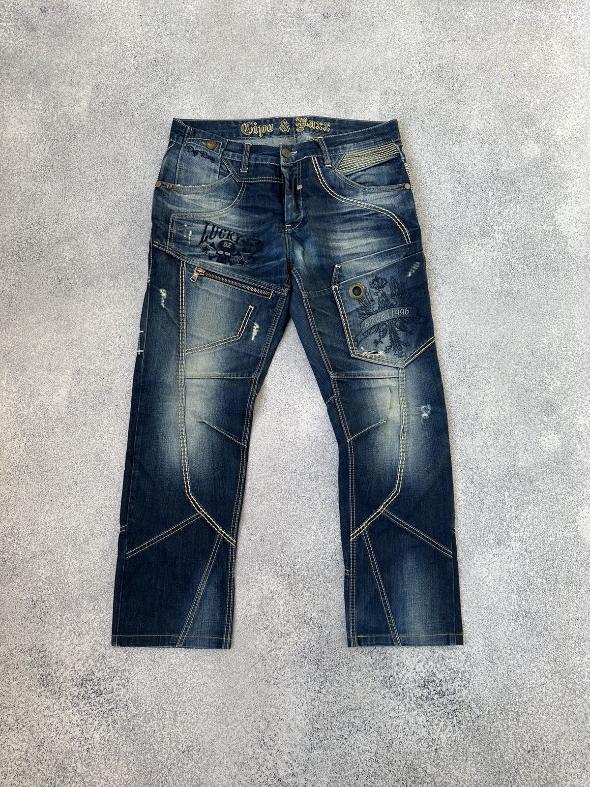 Pre-owned Archival Clothing X Vintage Cipo&baxx Japanese Archival Jeans In Blue