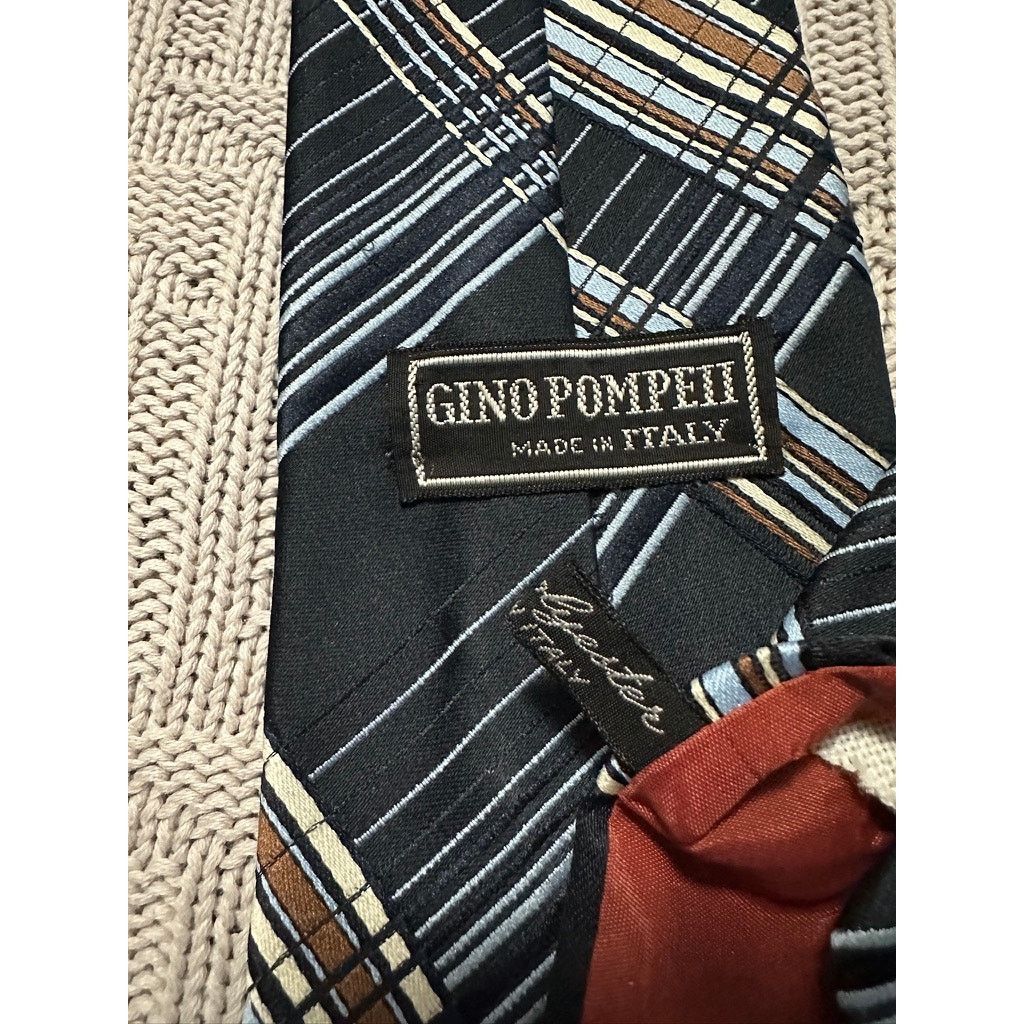 Vintage Vintage Gino Pompeii black and blue plaid Italian tie Size ONE SIZE - 2 Thumbnail