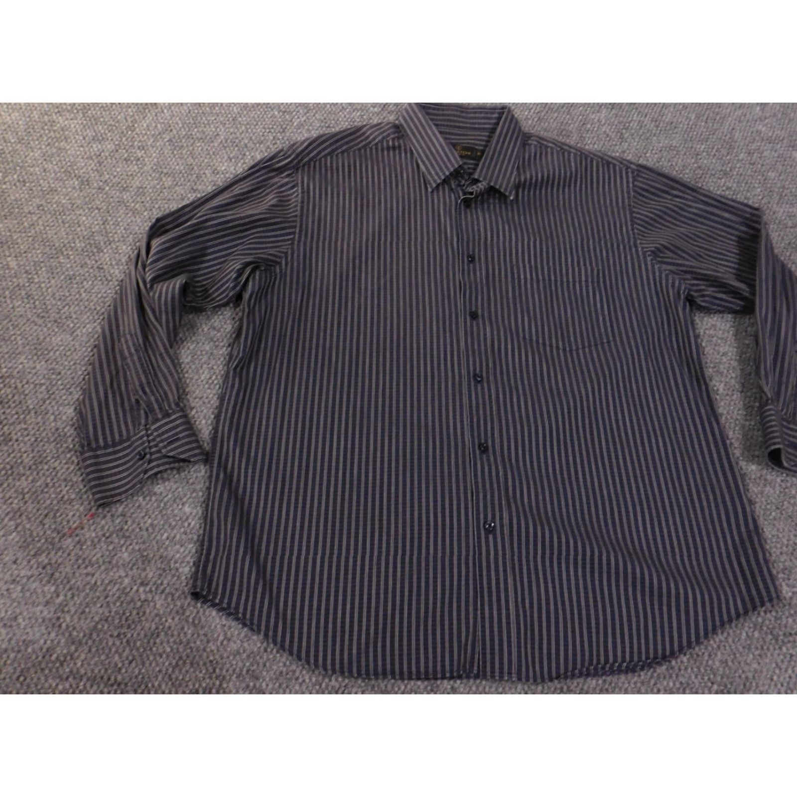BUGATCHI Bugatchi Uomo Shirt XL blue striped classic fit mens button up retro Size US XL / EU 56 / 4 - 4 Thumbnail