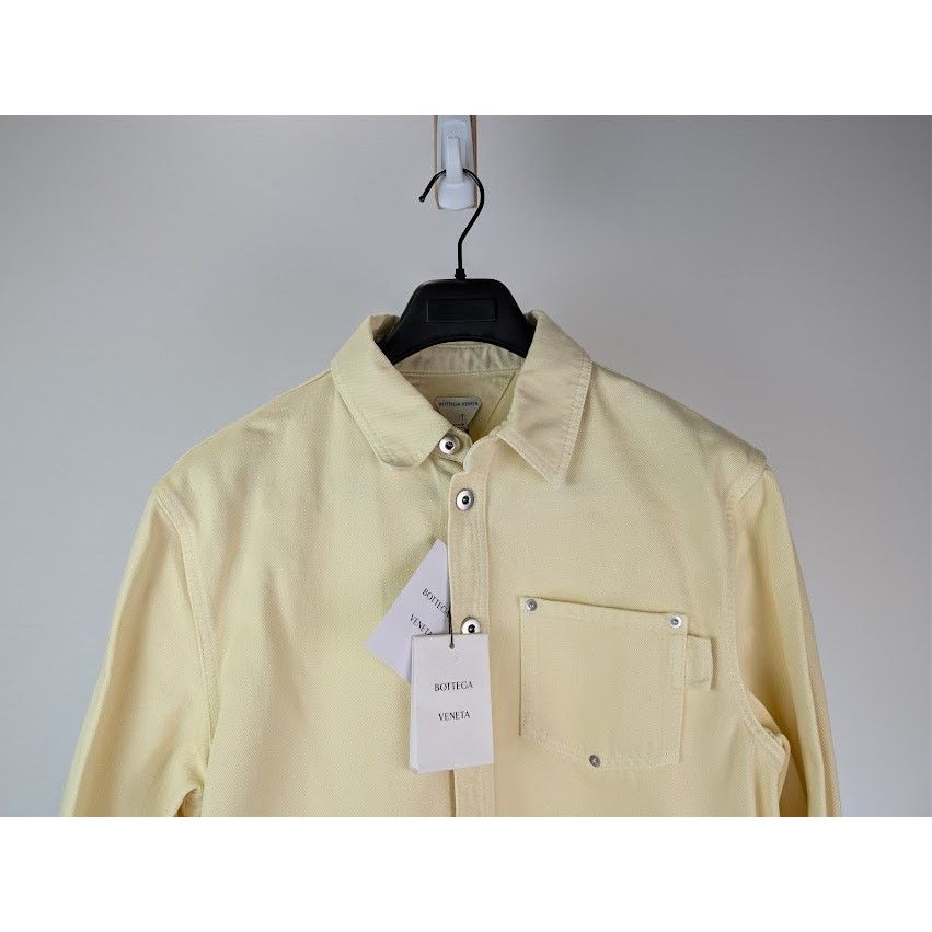 Bottega Veneta o1rshd1 Washed Coloured Denim Shirt in Banana Size US M / EU 48-50 / 2 - 3 Thumbnail
