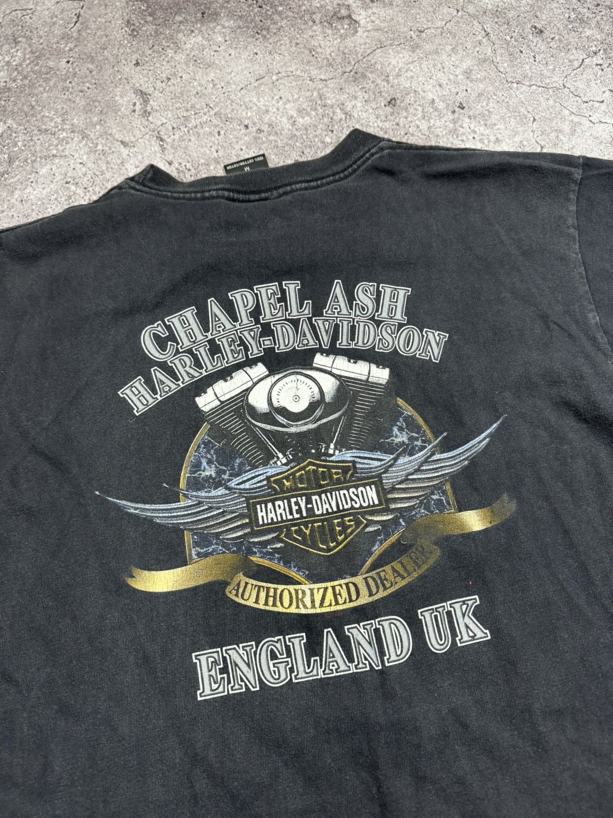 Harley Davidson Vintage 2000s Harley Davidson Eagle Faded Black T-shirt Size US M / EU 48-50 / 2 - 5 Thumbnail