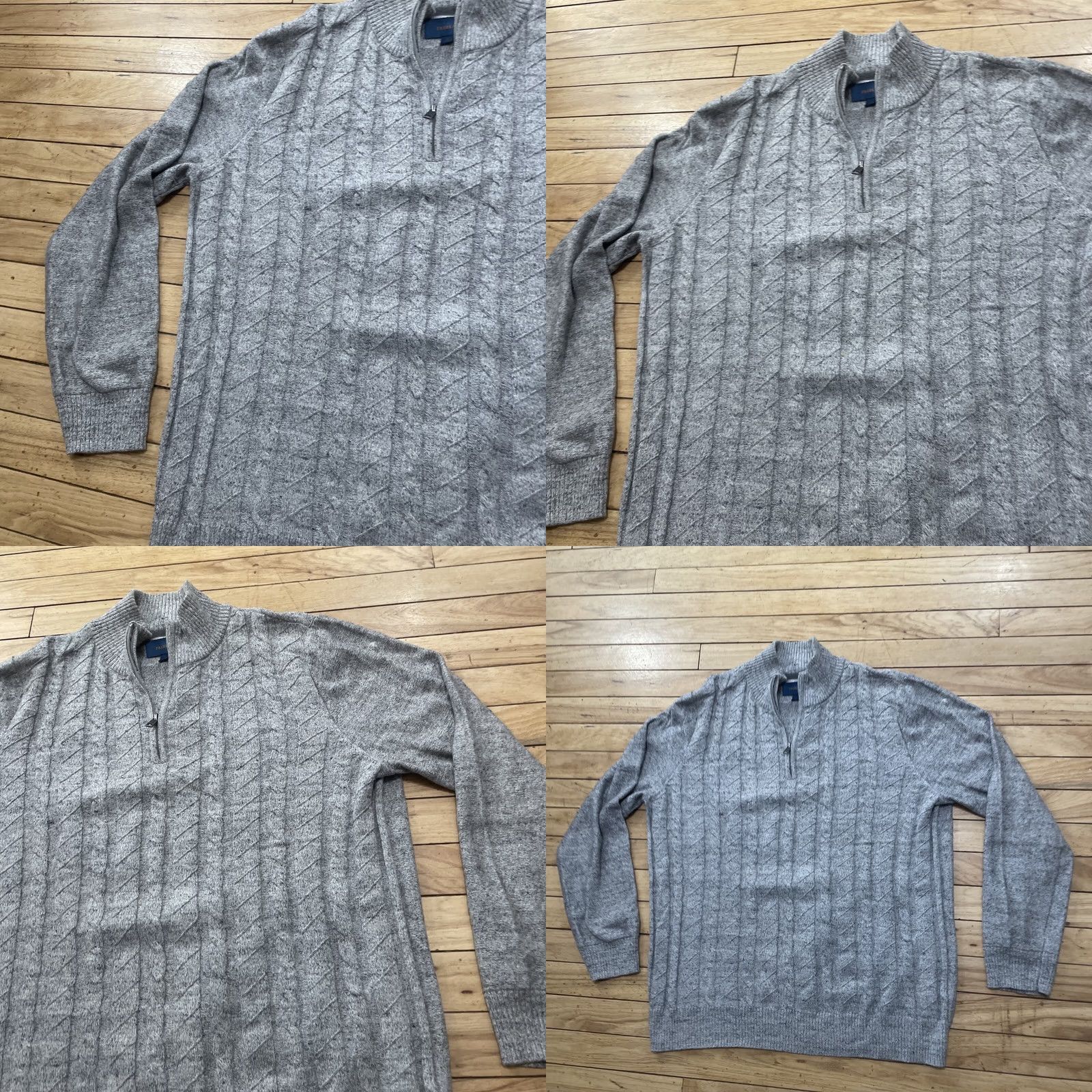 Vintage FAIRLANE Cable Knit Sweater Men L Gray Quarter Zip 1/4 Business Golf Capsule Sweater Pullover Clothing Mens Gray Size US L / EU 52-54 / 3 - 10 Thumbnail