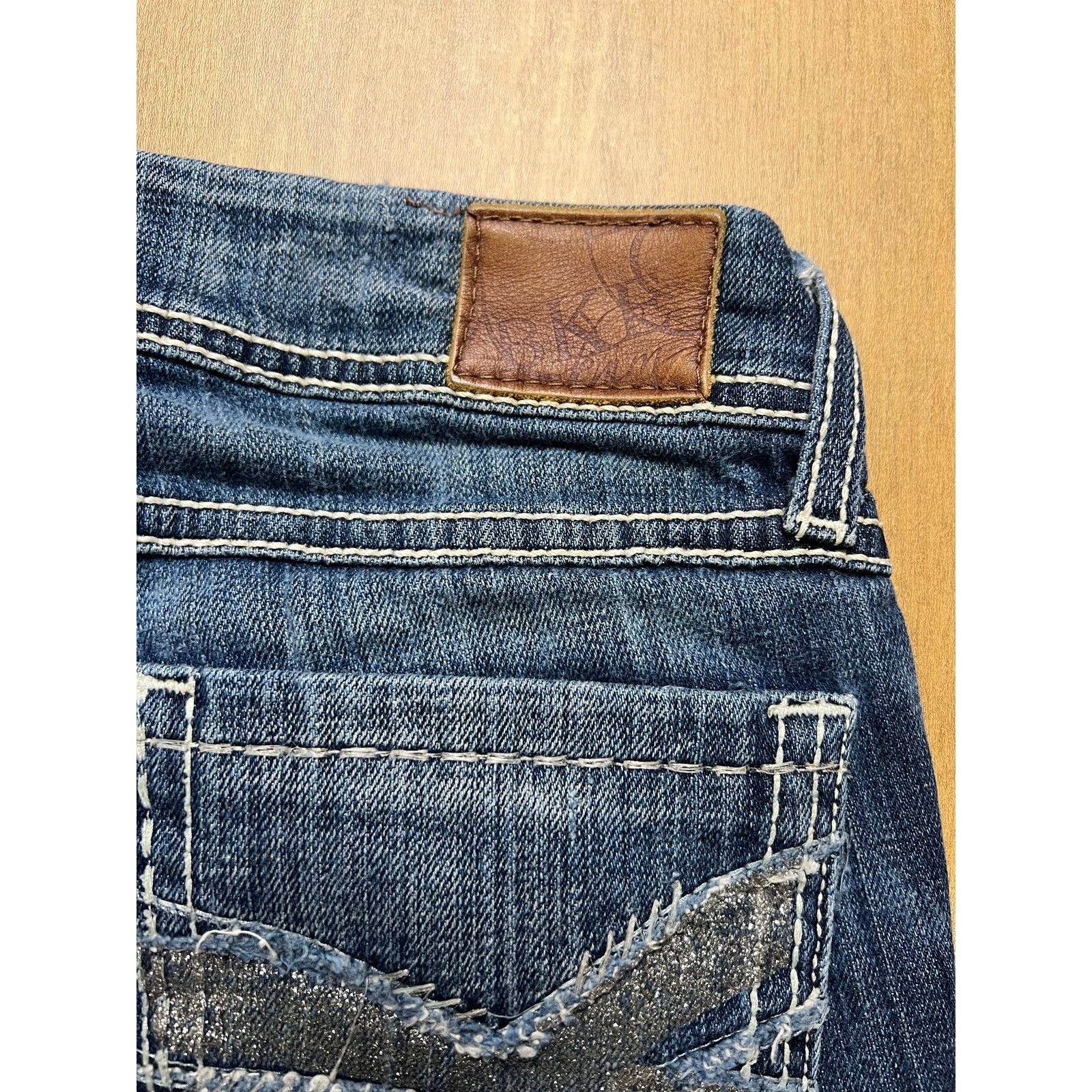 BKE BKE Women’s Starlite Low Rise Flare Blue Denim Jean 24S Y2K Size 24" / US 00 / IT 34 - 13 Thumbnail