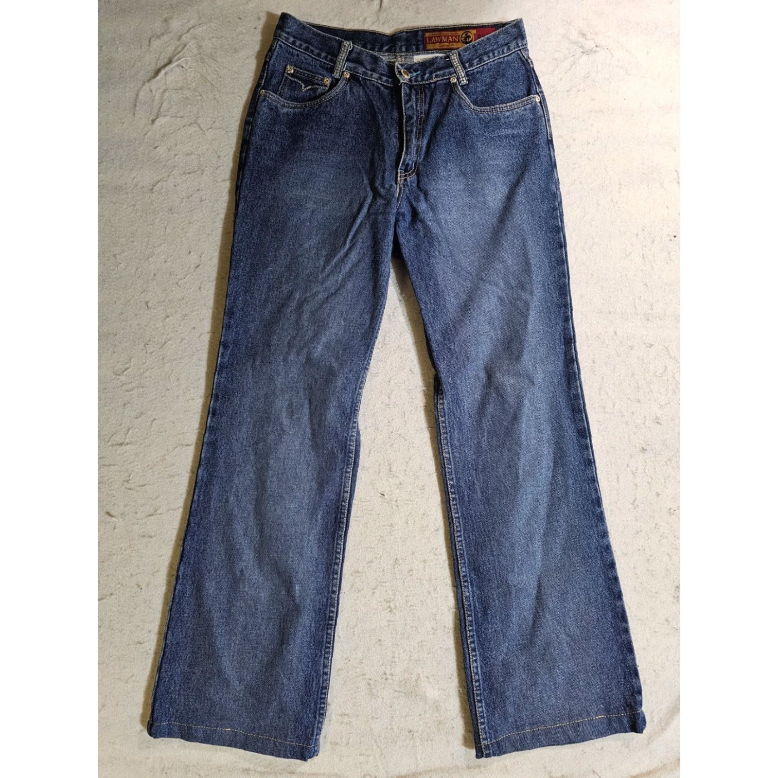 Vintage VINTAGE Lawman World Class Denim Western Flare Jeans Womens Sz 7 Inseam 30" Medium Wash Size 28" / US 6 / IT 42 - 2 Thumbnail