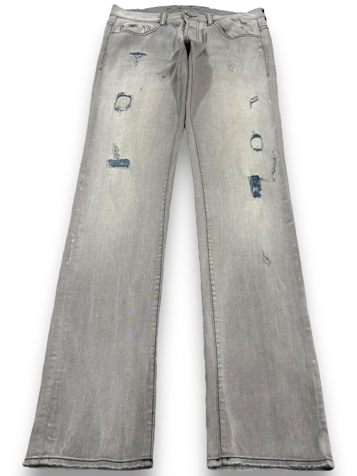 GAS Vintage Gas Anders Faded Patched Distressed Grunge Jeans Size US 33 - 1 Thumbnail