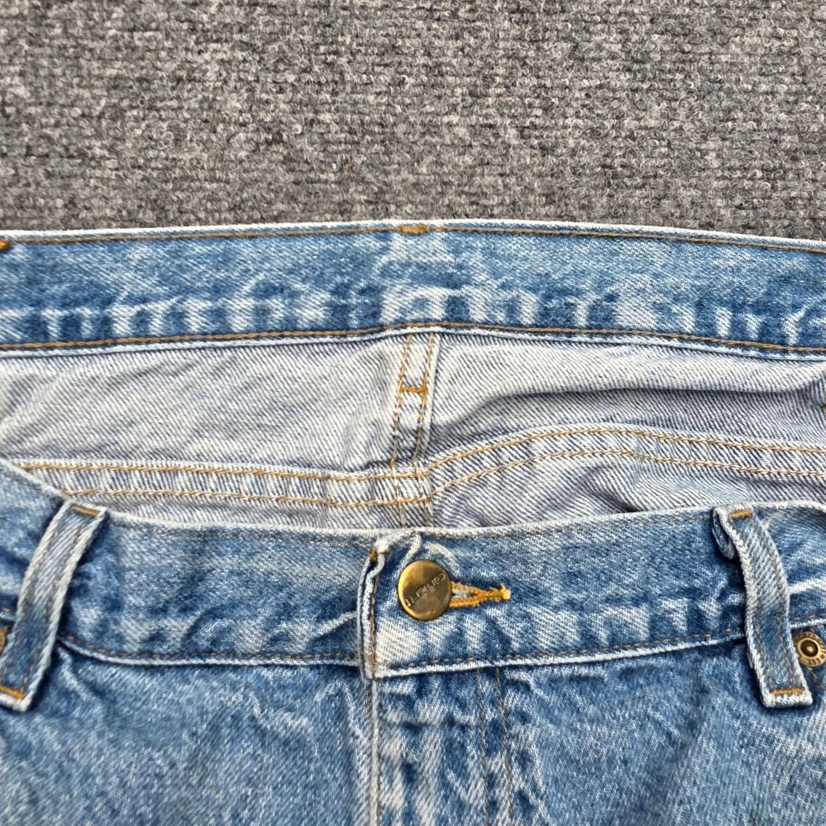 Carhartt Carhartt Relaxed Fit Straight Leg Jeans Mens 38x32 Light Wash Denim Work Size US 38 / EU 54 - 5 Thumbnail