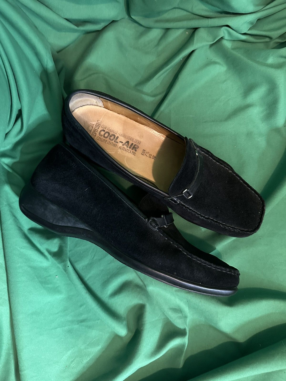 Mephisto Black suede square toe loafers with leather straps Size US 8 / EU 41 - 11 Thumbnail
