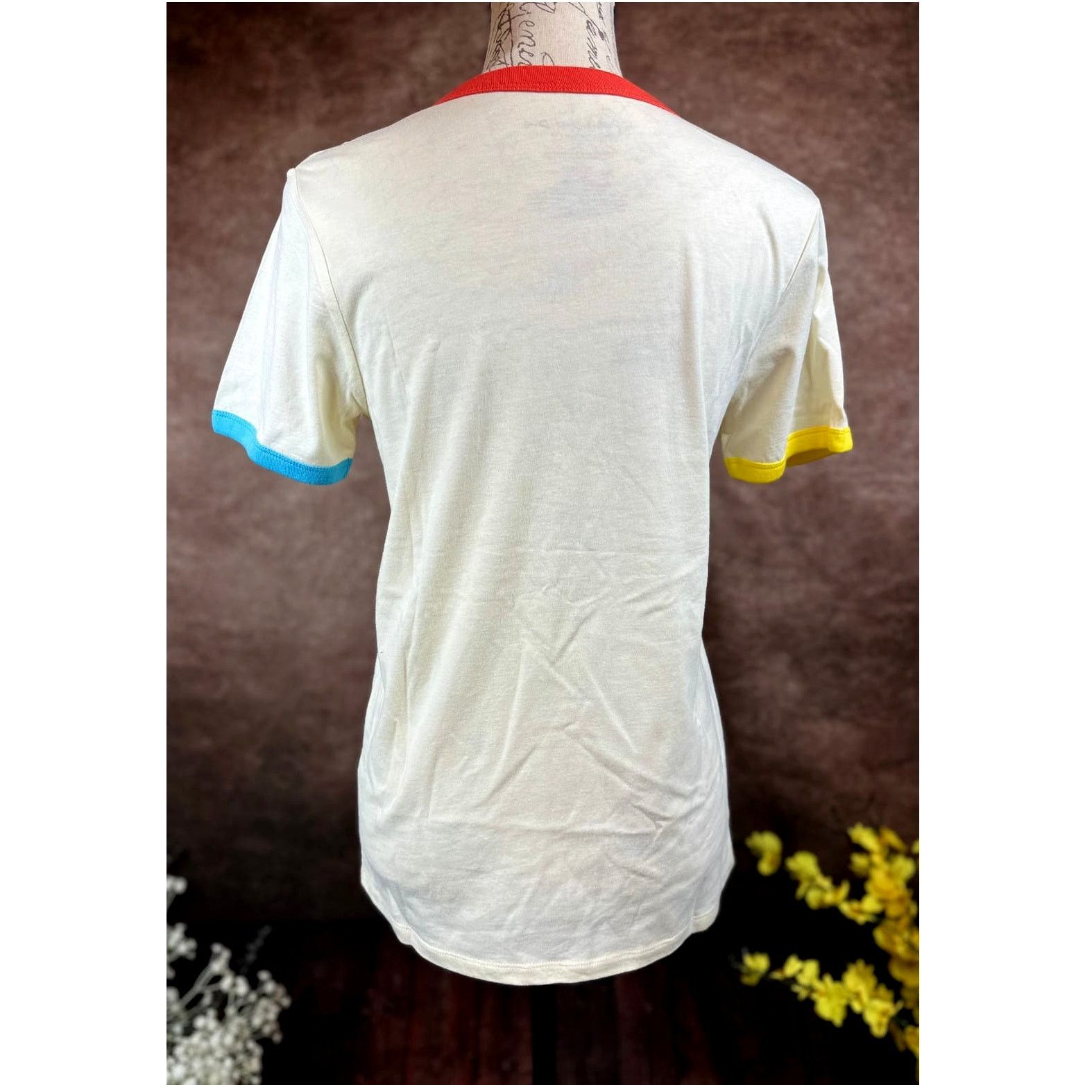 Other Friends Rainbow Beige with Multicolor Neck & Cuffs Tee M Size M / US 6-8 / IT 42-44 - 5 Thumbnail