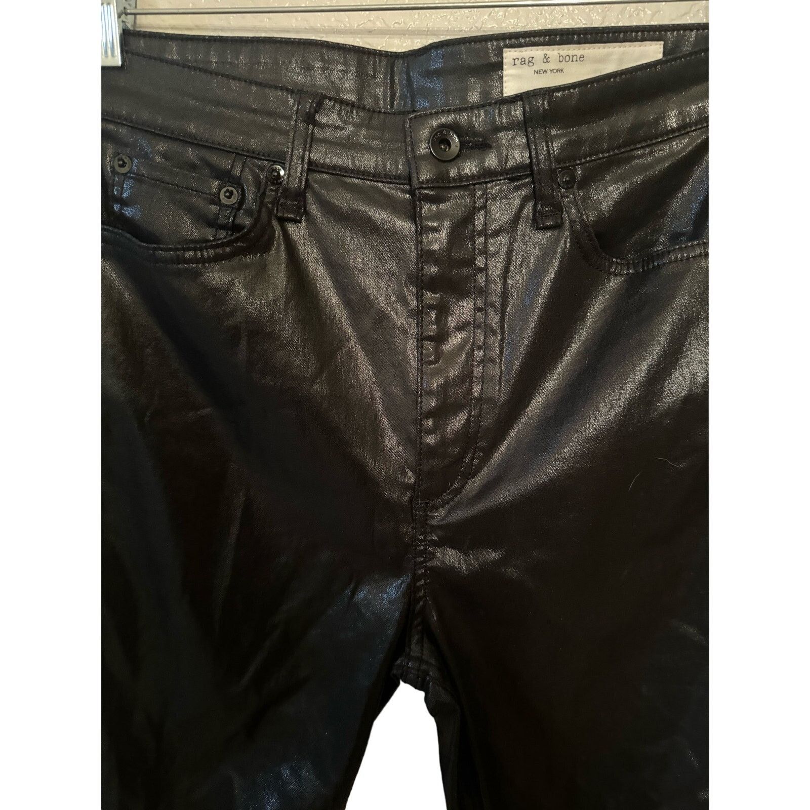 Rag & Bone RAG & BONE CASEY HIGH-RISE ANKLEFLARE COATED JEANS Size 29 Size 29" - 10 Thumbnail